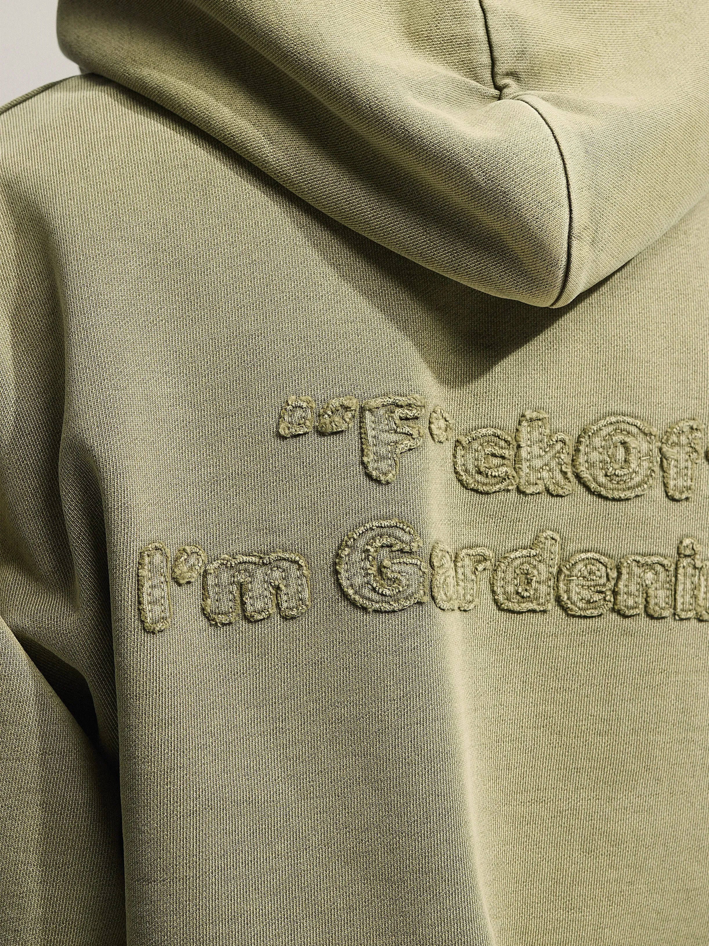 Cut & Sew Quarter Zip Hoodie - Washed Olive Green sold by Bram's Fruit product image thumbnail 4