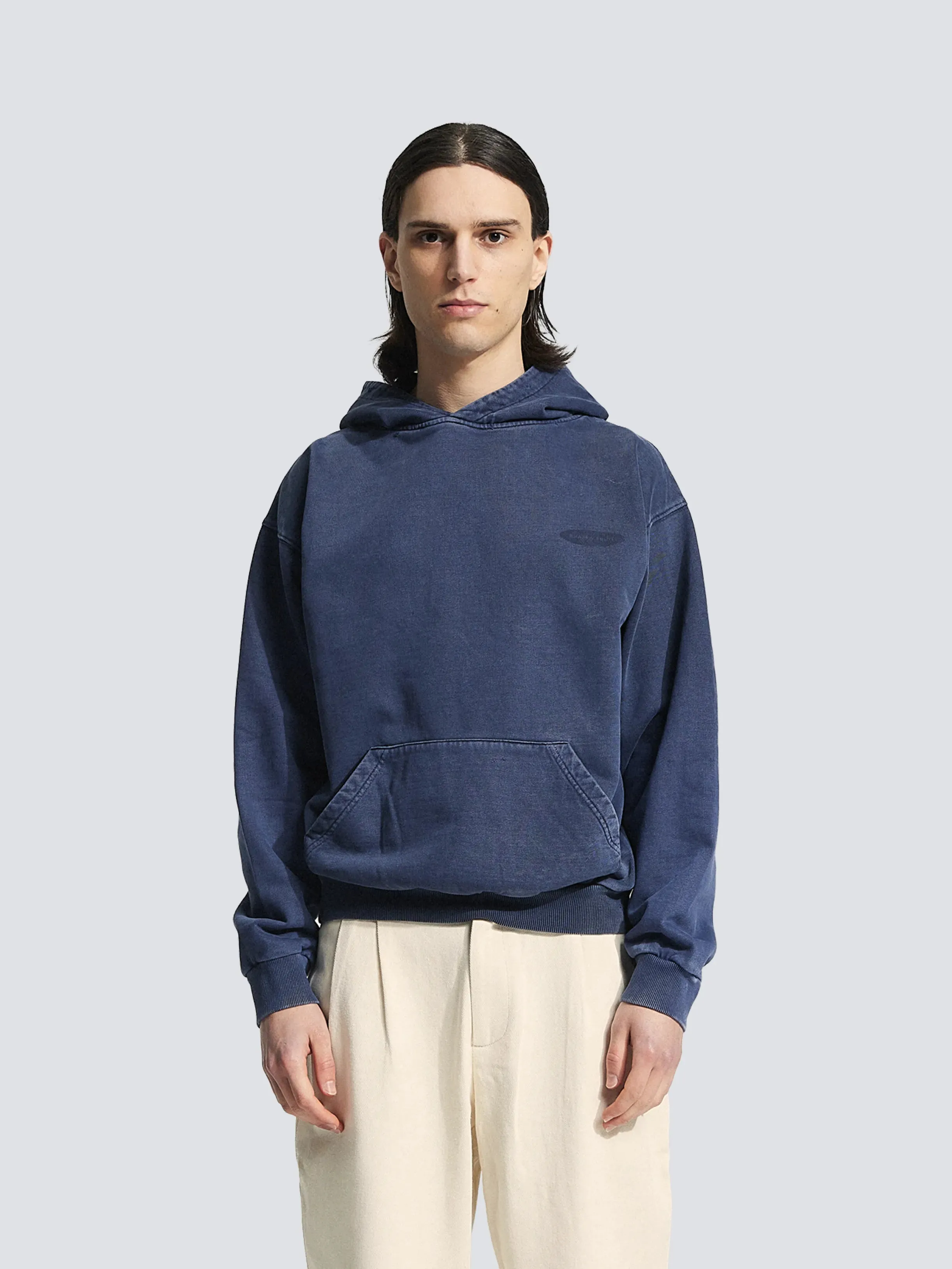 Distressed “F*ck Off” Hoodie - Washed Midnight Blue sold by Bram's Fruit product image thumbnail 3