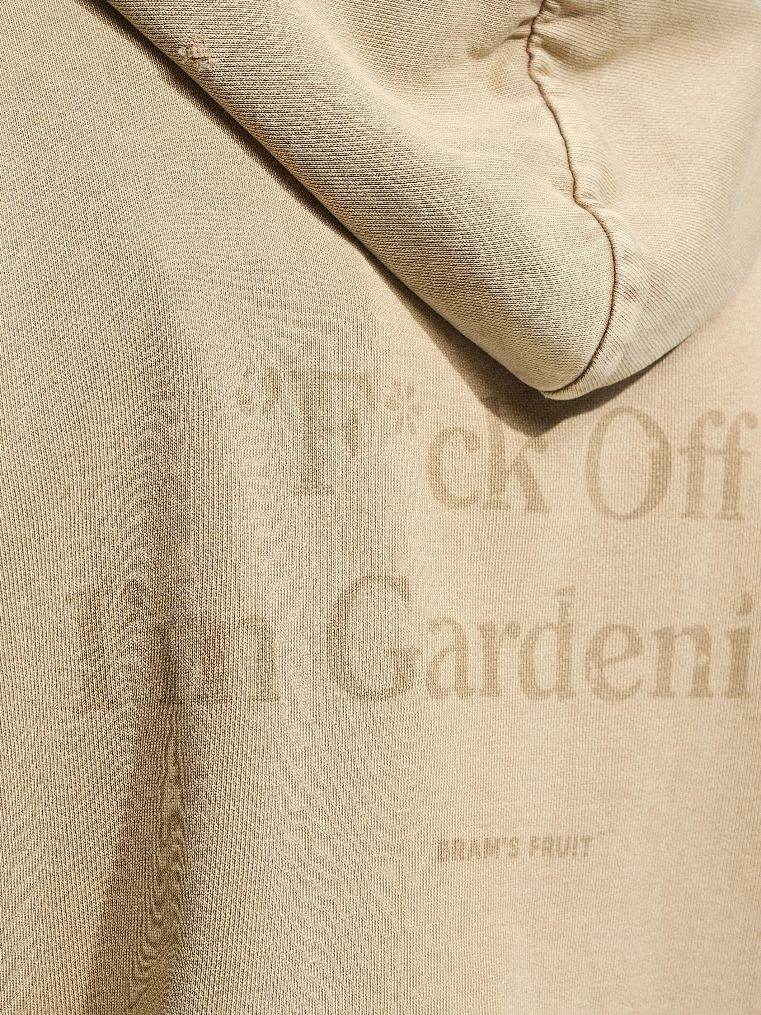 Distressed “F*ck Off” Hoodie - Washed Khaki sold by Bram's Fruit product image thumbnail 5