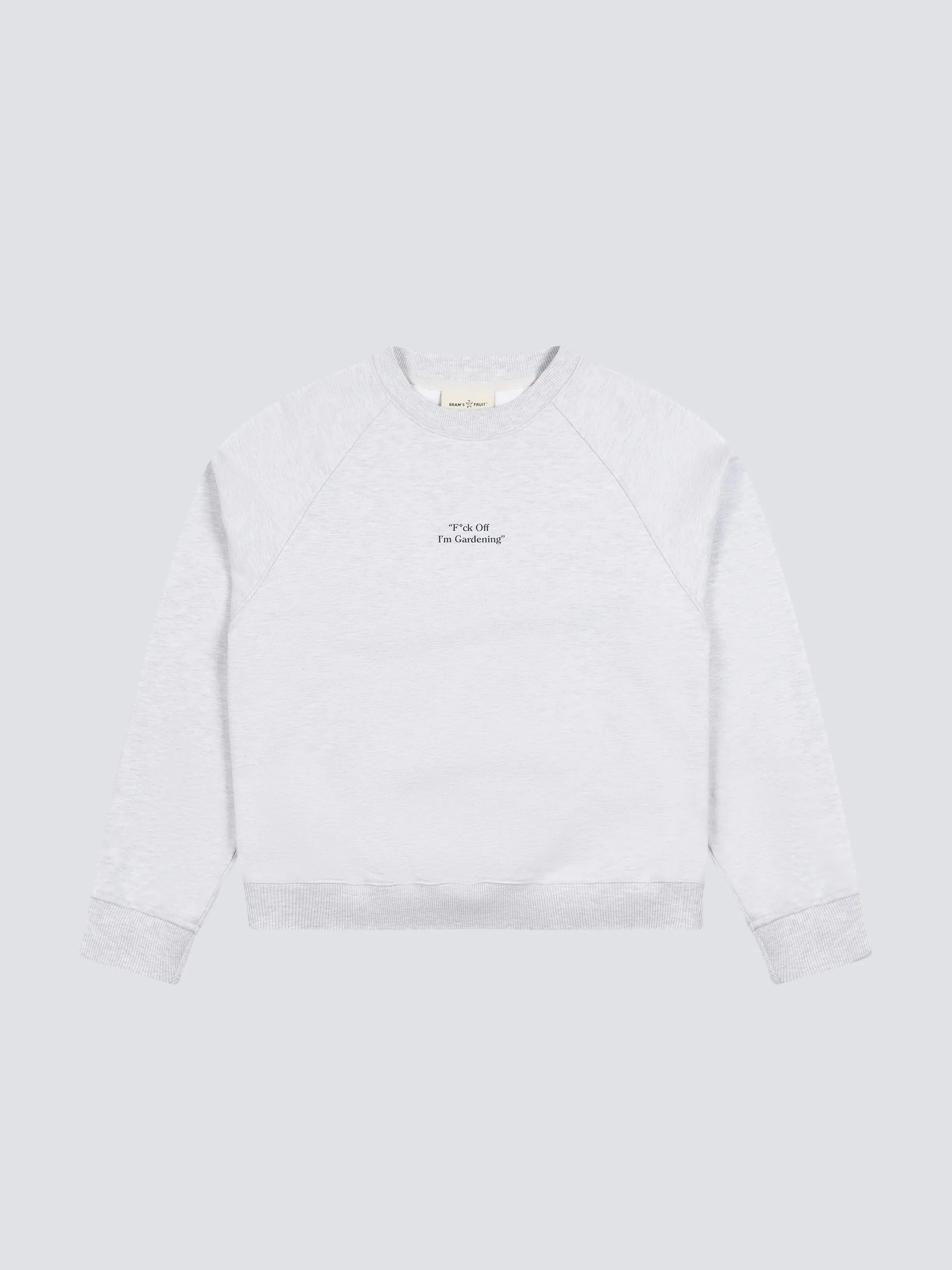 "F*ck Off I'm Gardening" Raglan Crewneck - Grey Melange sold by Bram's Fruit product image thumbnail 5