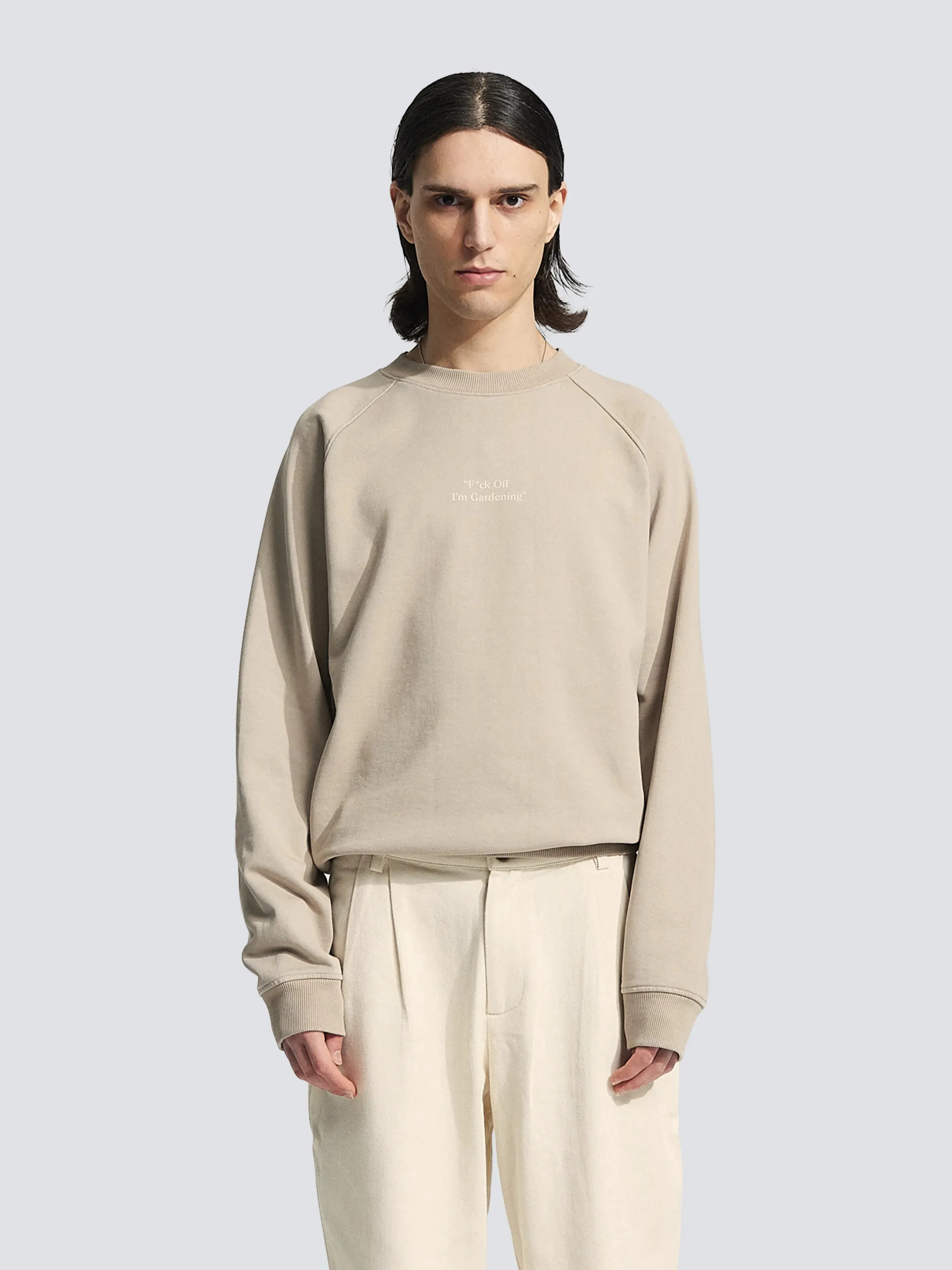 "F*ck Off I'm Gardening" Raglan Crewneck - Solid Khaki sold by Bram's Fruit