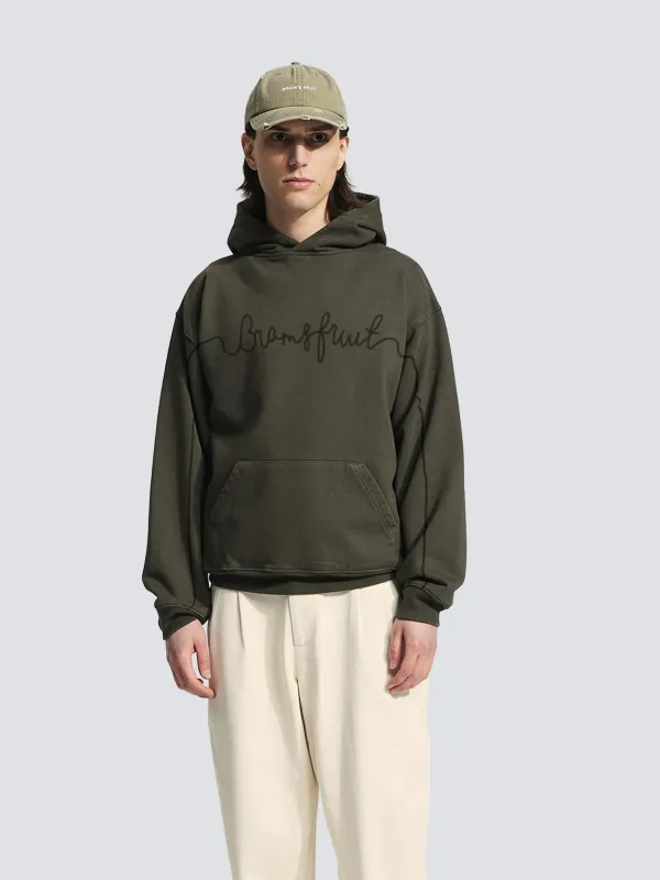 Garden Hose Chain Stitch Hoodie - Solid Charcoal Black sold by Bram's Fruit