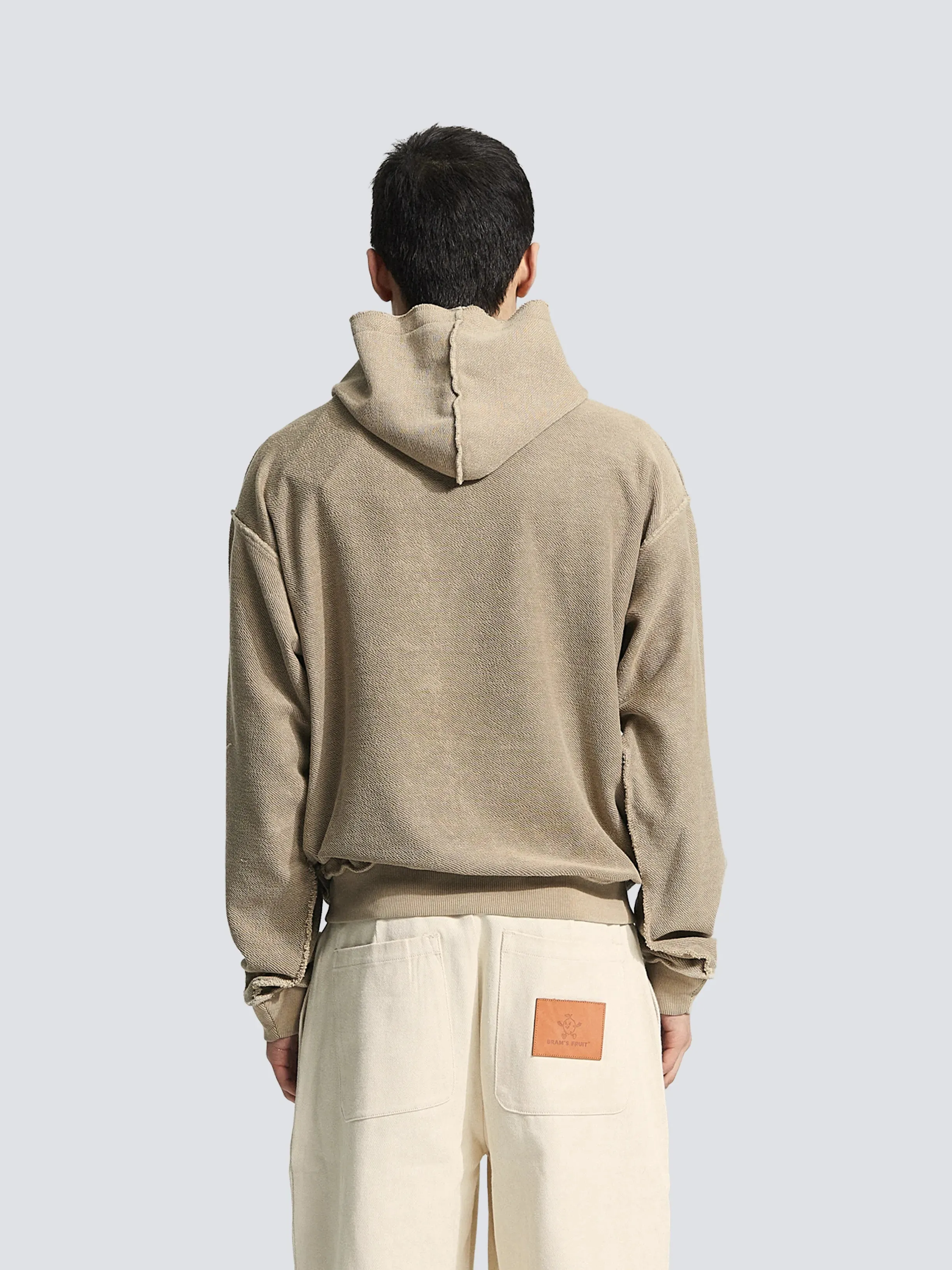 Chest Pocket Hoodie - Garment Dye Khaki sold by Bram's Fruit product image thumbnail 3