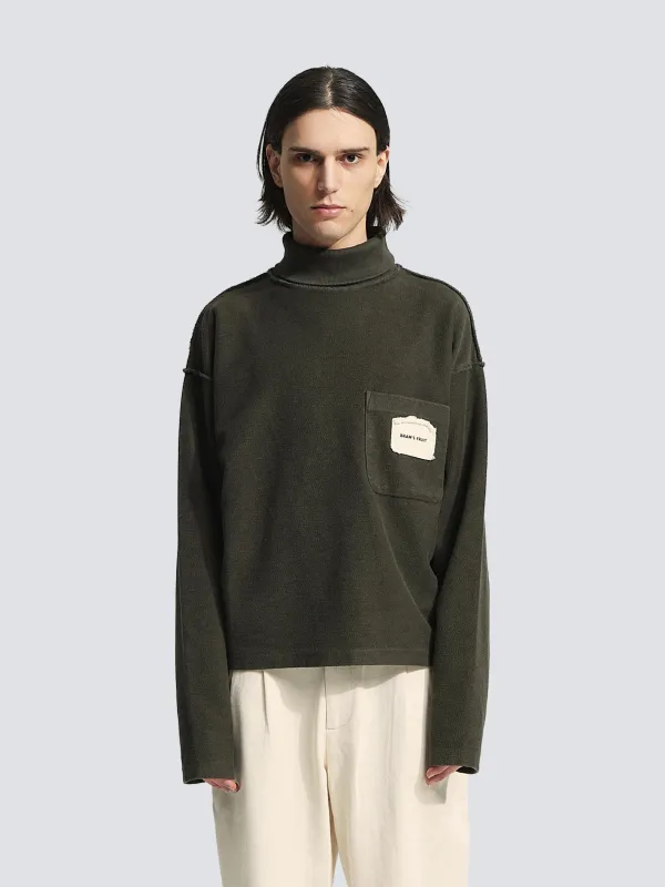 Turtle Neck Chest Pocket - Washed Charcoal sold by Bram's Fruit