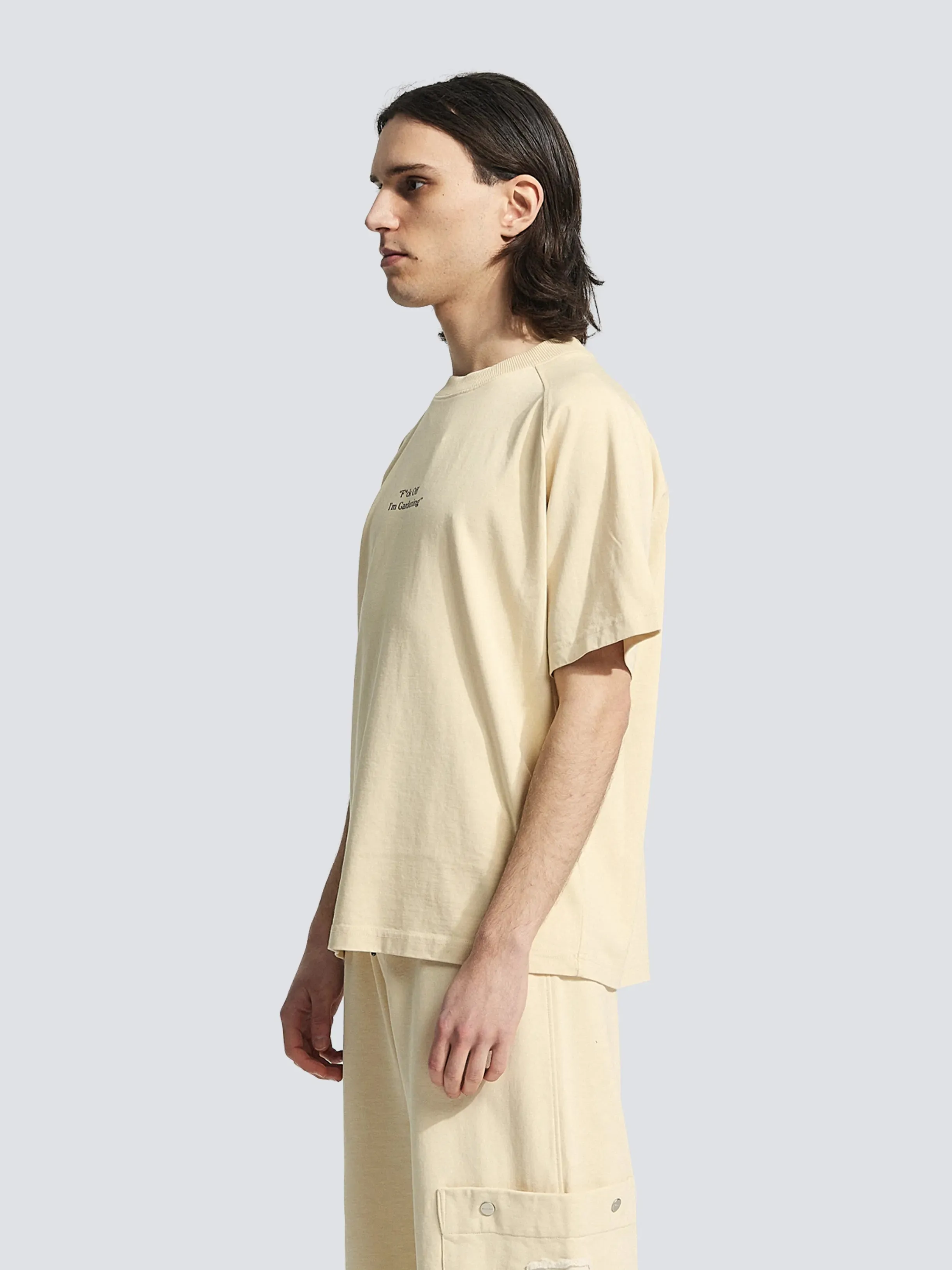 "F*ck Off I'm Gardening" Raglan T-shirt - Solid Beige sold by Bram's Fruit product image thumbnail 2