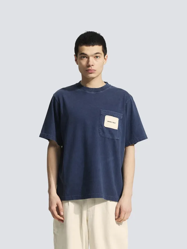 Chest Pocket T-shirt - Washed Midnight Blue sold by Bram's Fruit