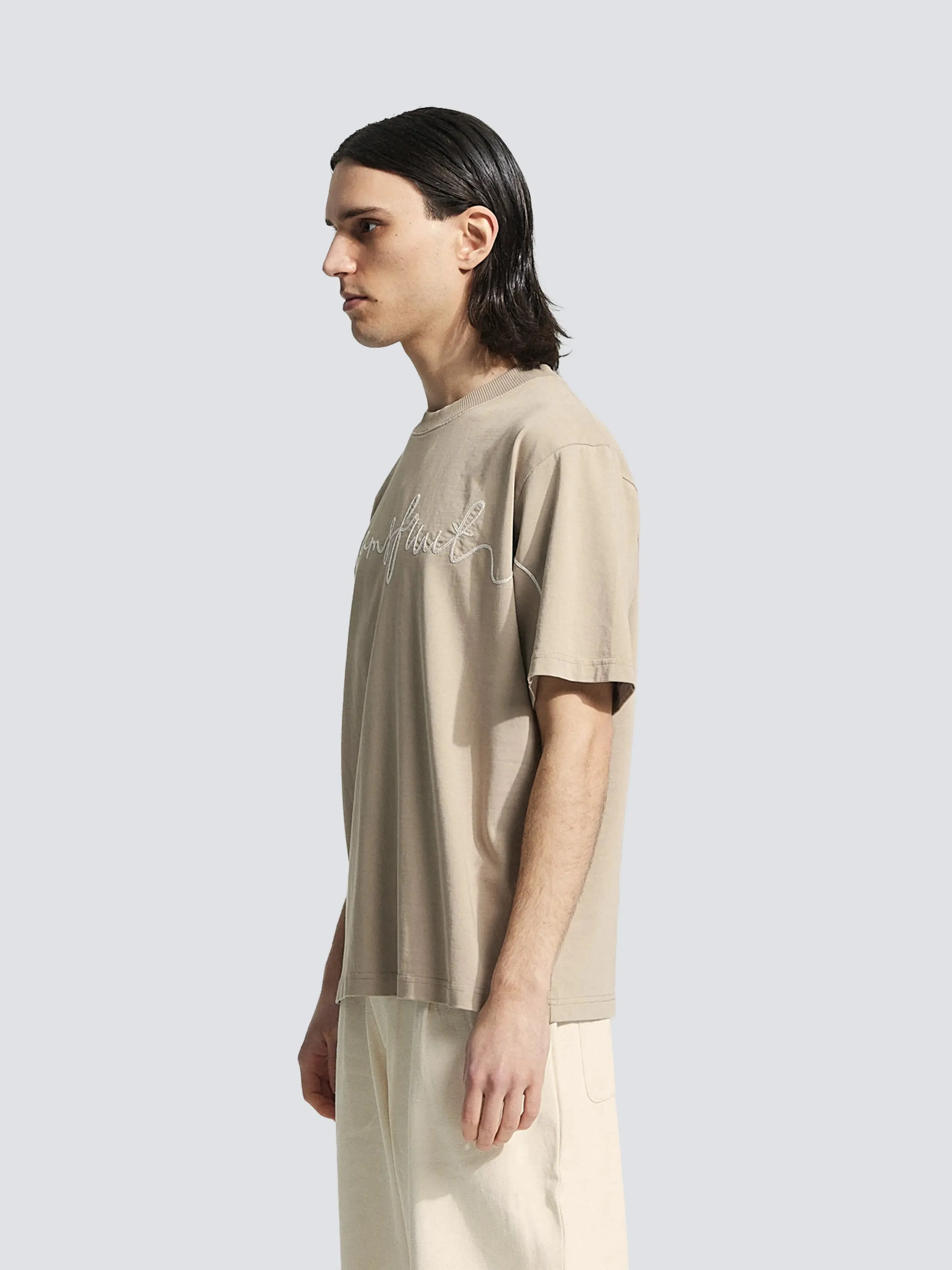 Garden Hose Chain Stitch T-shirt - Solid khaki sold by Bram's Fruit product image thumbnail 2