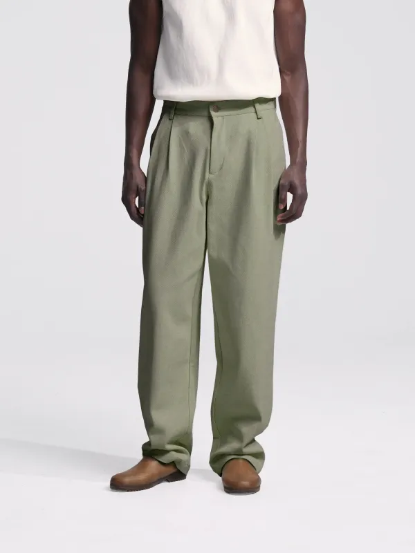 Twill Trousers - Olive Green sold by Bram's Fruit