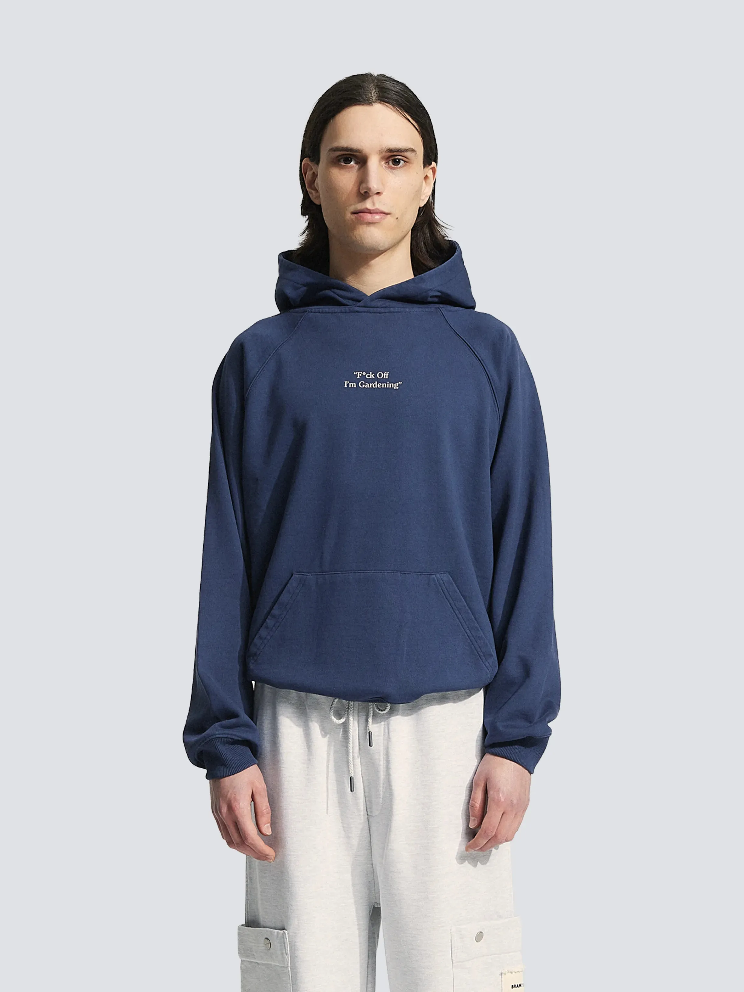 "F*ck Off I'm Gardening" Raglan Hoodie- Solid Midnight Blue sold by Bram's Fruit