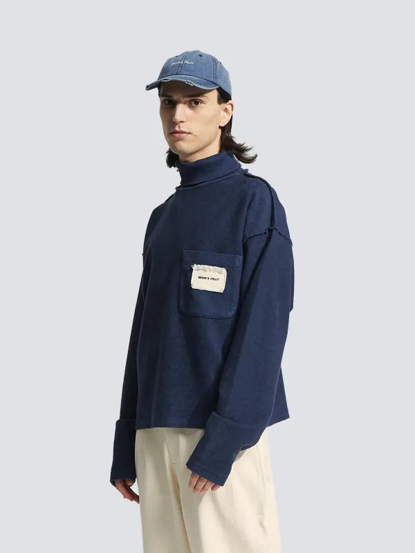 Turtle Neck Chest Pocket - Washed Midnight Blue sold by Bram's Fruit