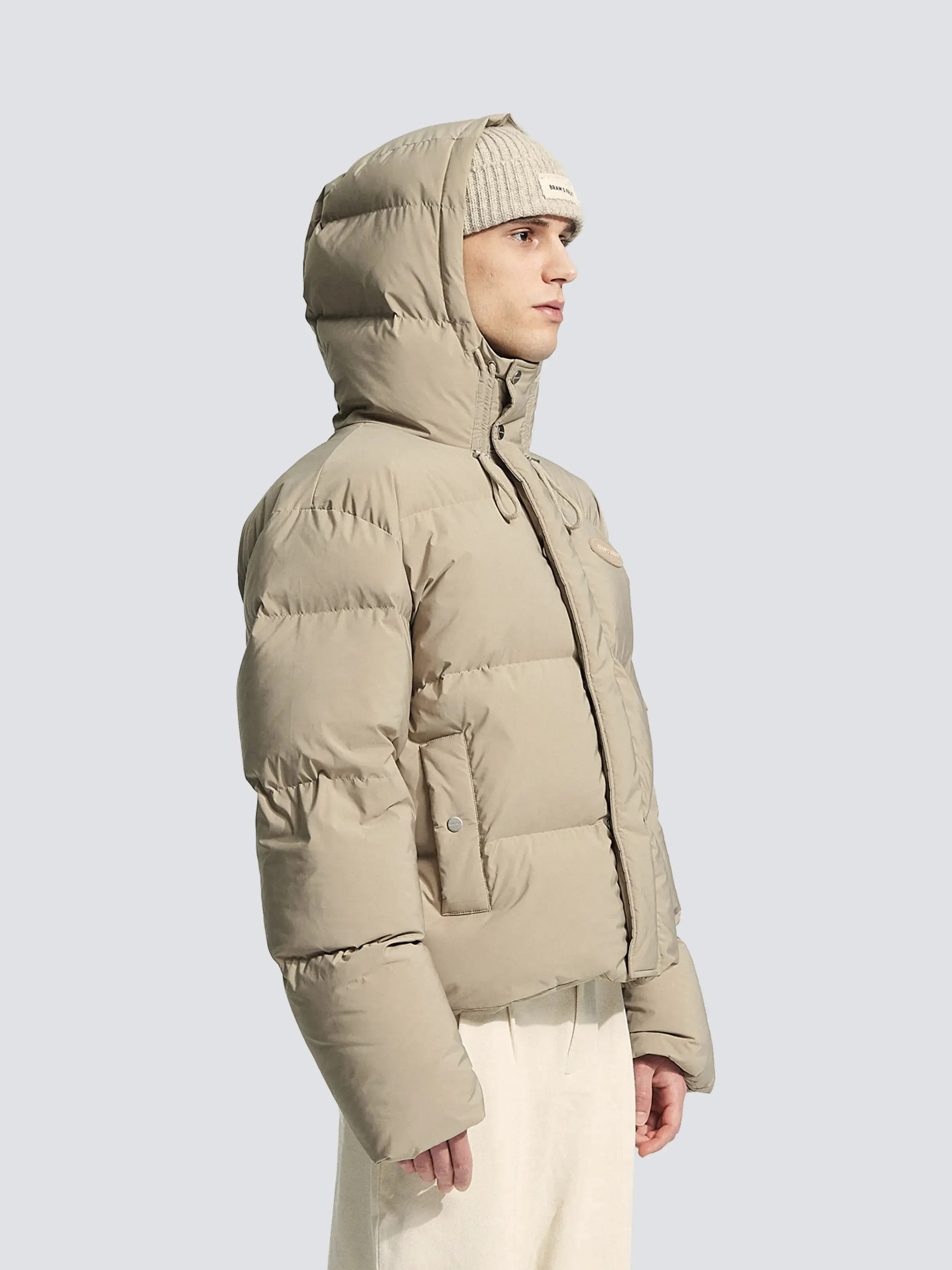 Hooded Puffer Jacket - Khaki sold by Bram's Fruit product image thumbnail 2