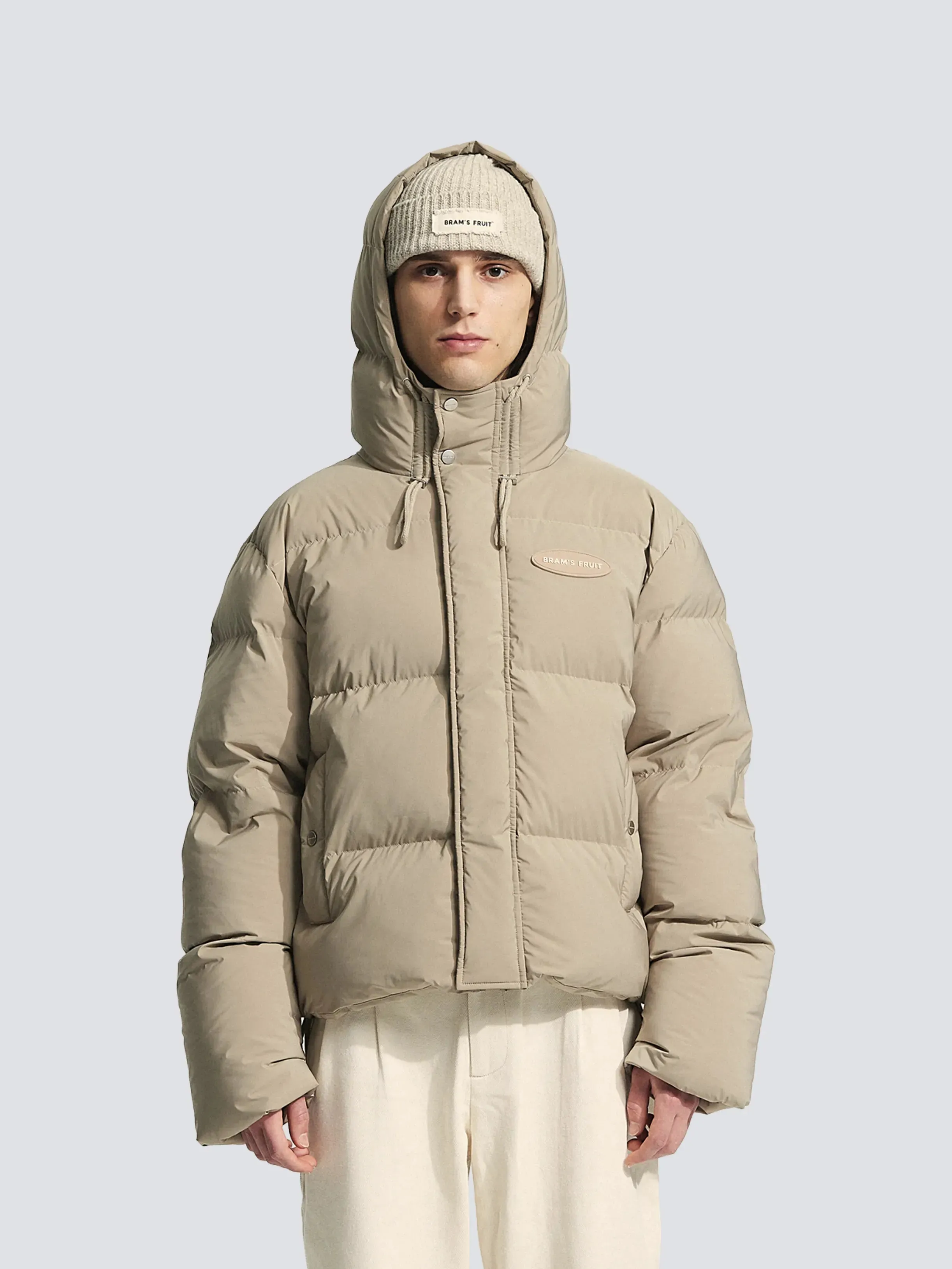 Hooded Puffer Jacket - Khaki sold by Bram's Fruit