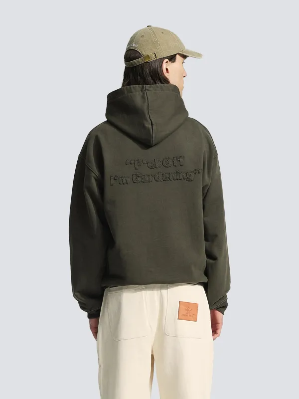 Cut & Sew “F*ck Off I'm Gardening” Hoodie - Washed Charcoal sold by Bram's Fruit