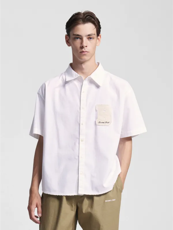 Shortsleeve Varsity Shirt - White made by Bram's Fruit
