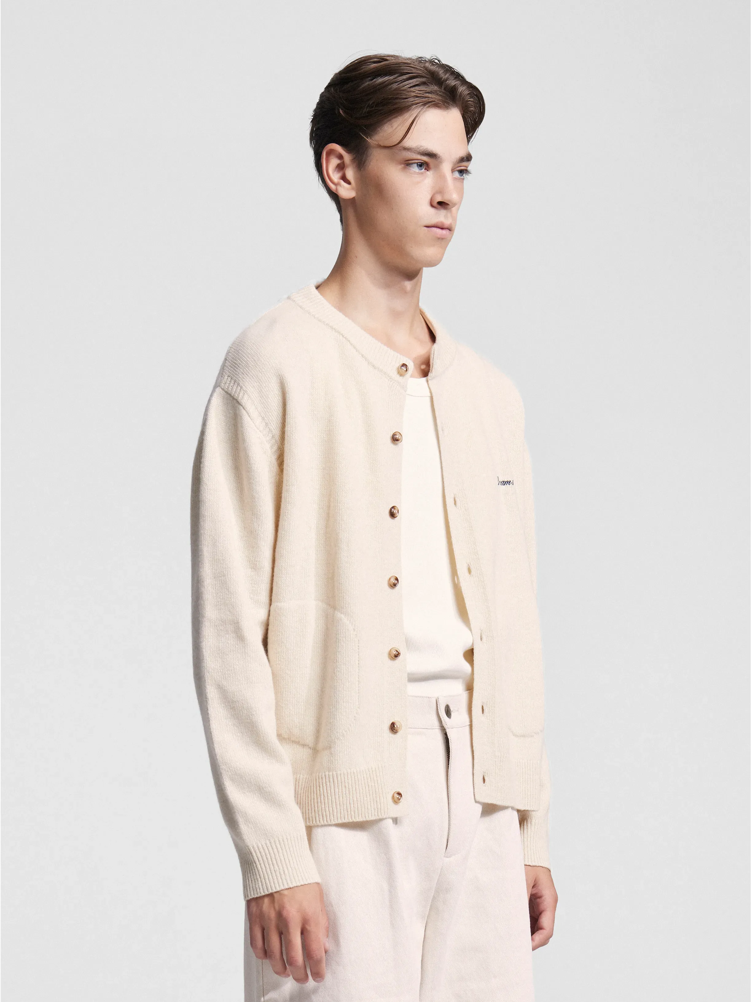 Script Logo Button-up Knit - Sand sold by Bram's Fruit product image thumbnail 2