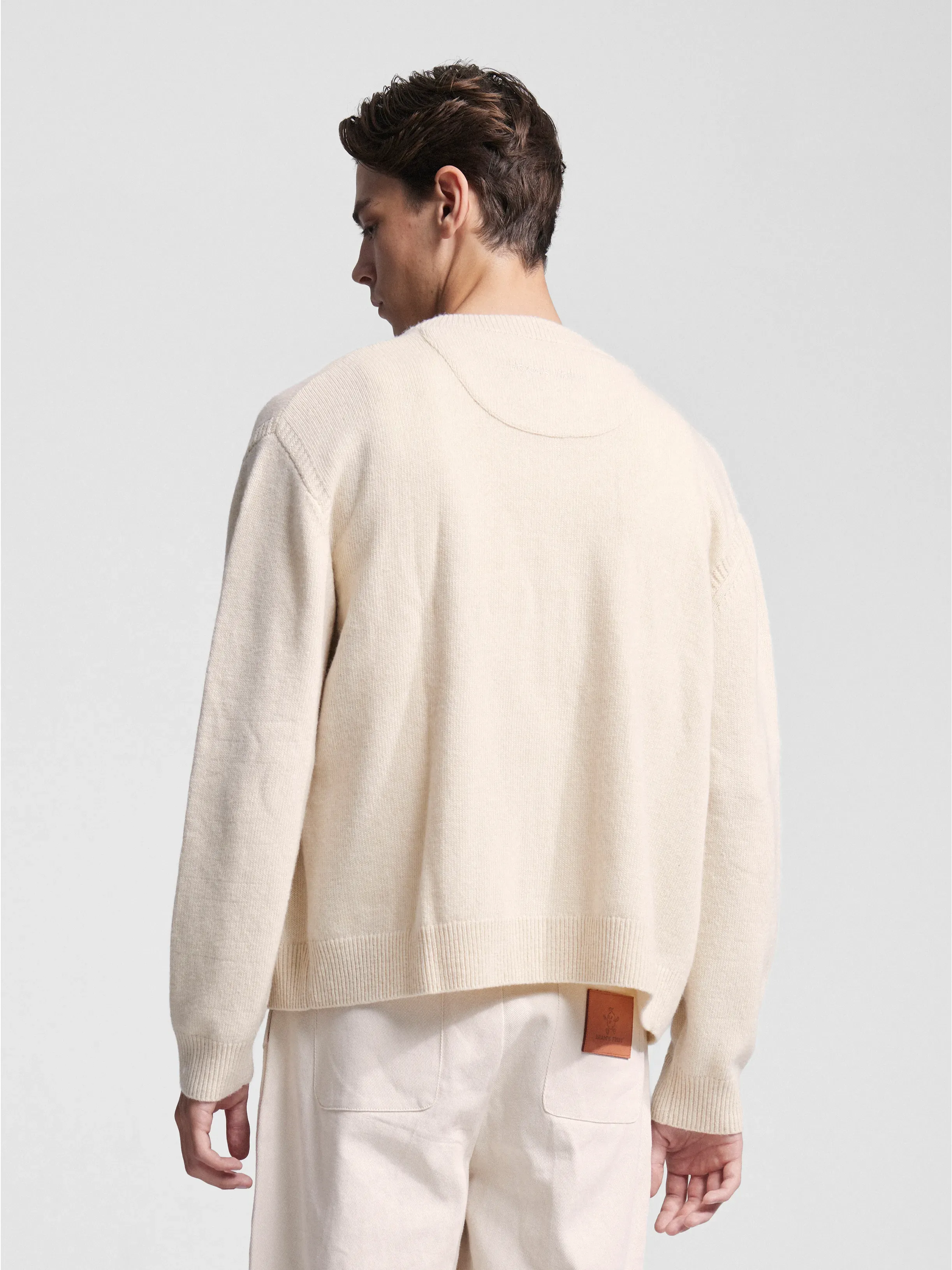 Script Logo Button-up Knit - Sand sold by Bram's Fruit product image thumbnail 3