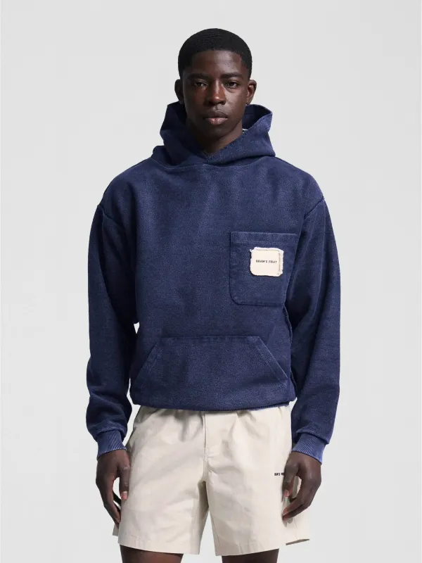 Chest Pocket Hoodie - Washed Navy made by Bram's Fruit