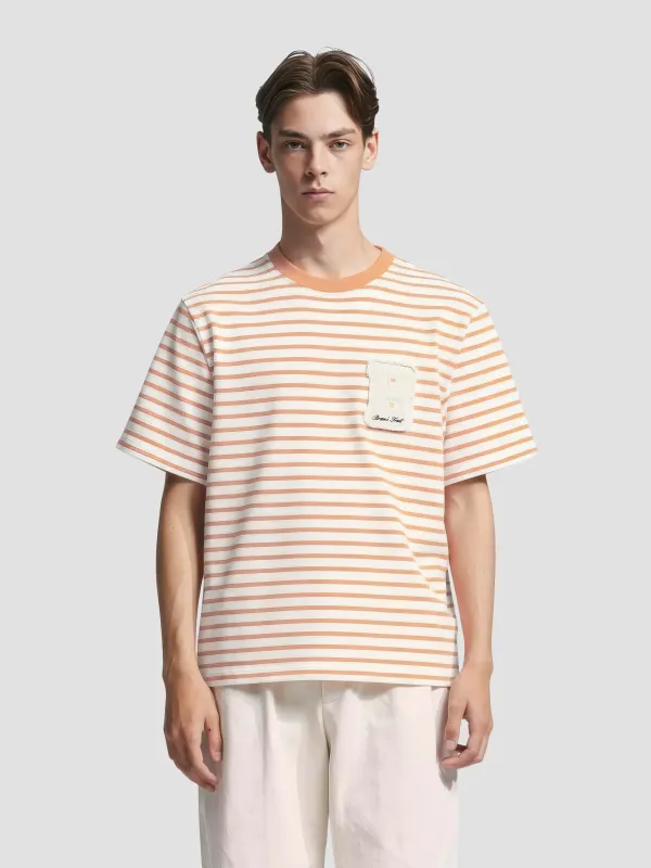 Varsity Striped T-shirt - Orange sold by Bram's Fruit