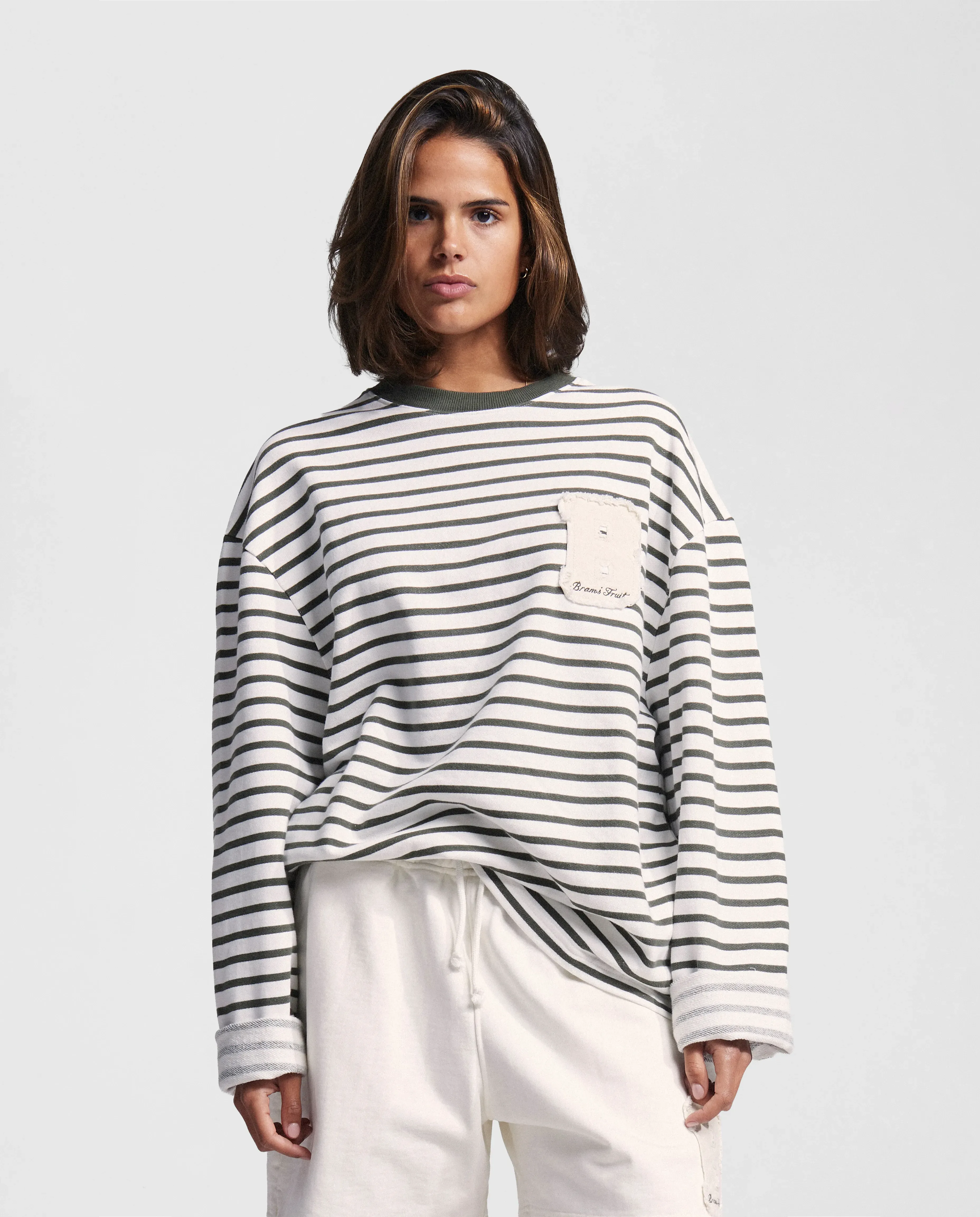 Varsity Striped Longsleeve - Olive Green sold by Bram's Fruit product image thumbnail 4