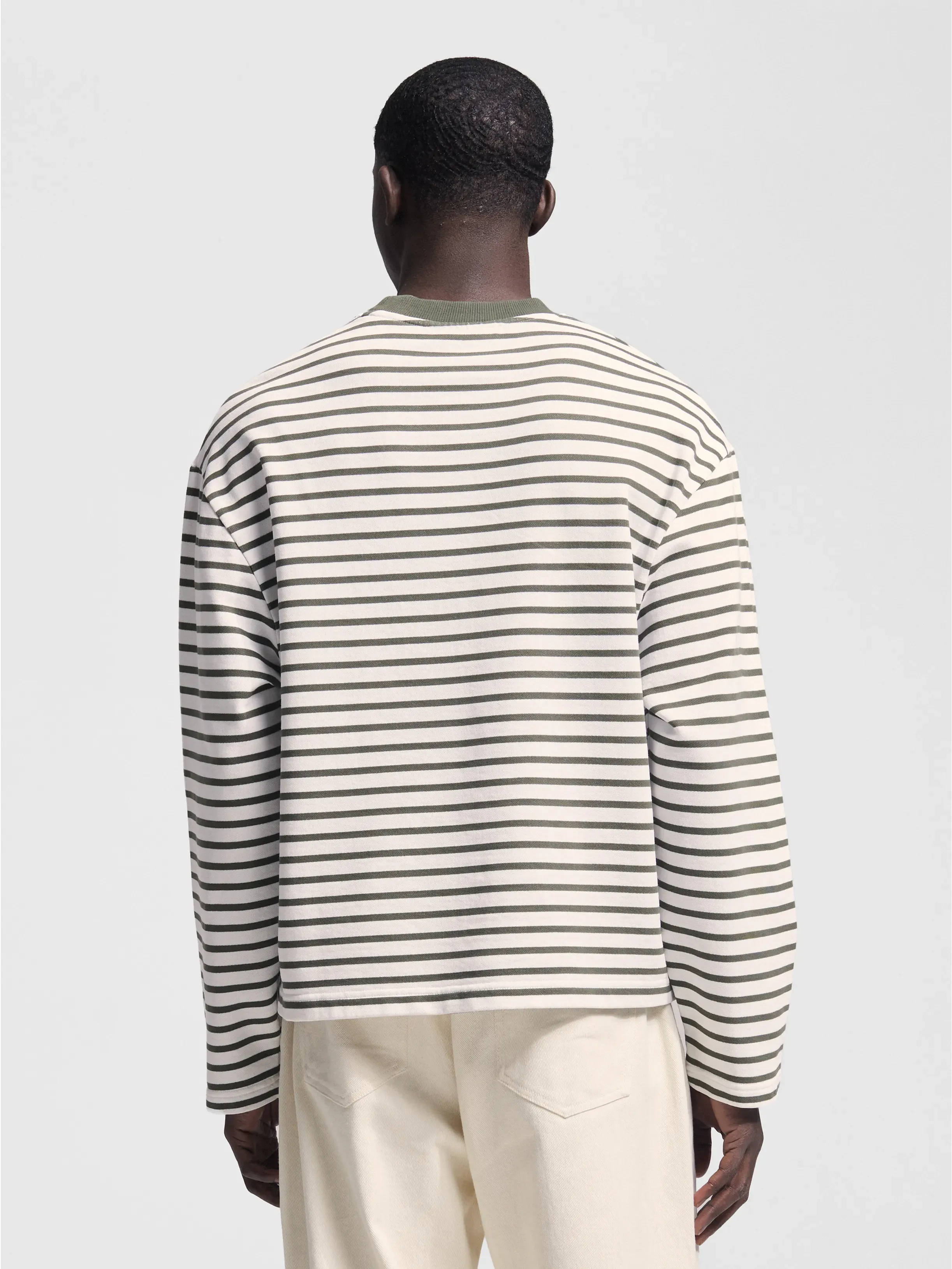 Varsity Striped Longsleeve - Olive Green sold by Bram's Fruit product image thumbnail 3