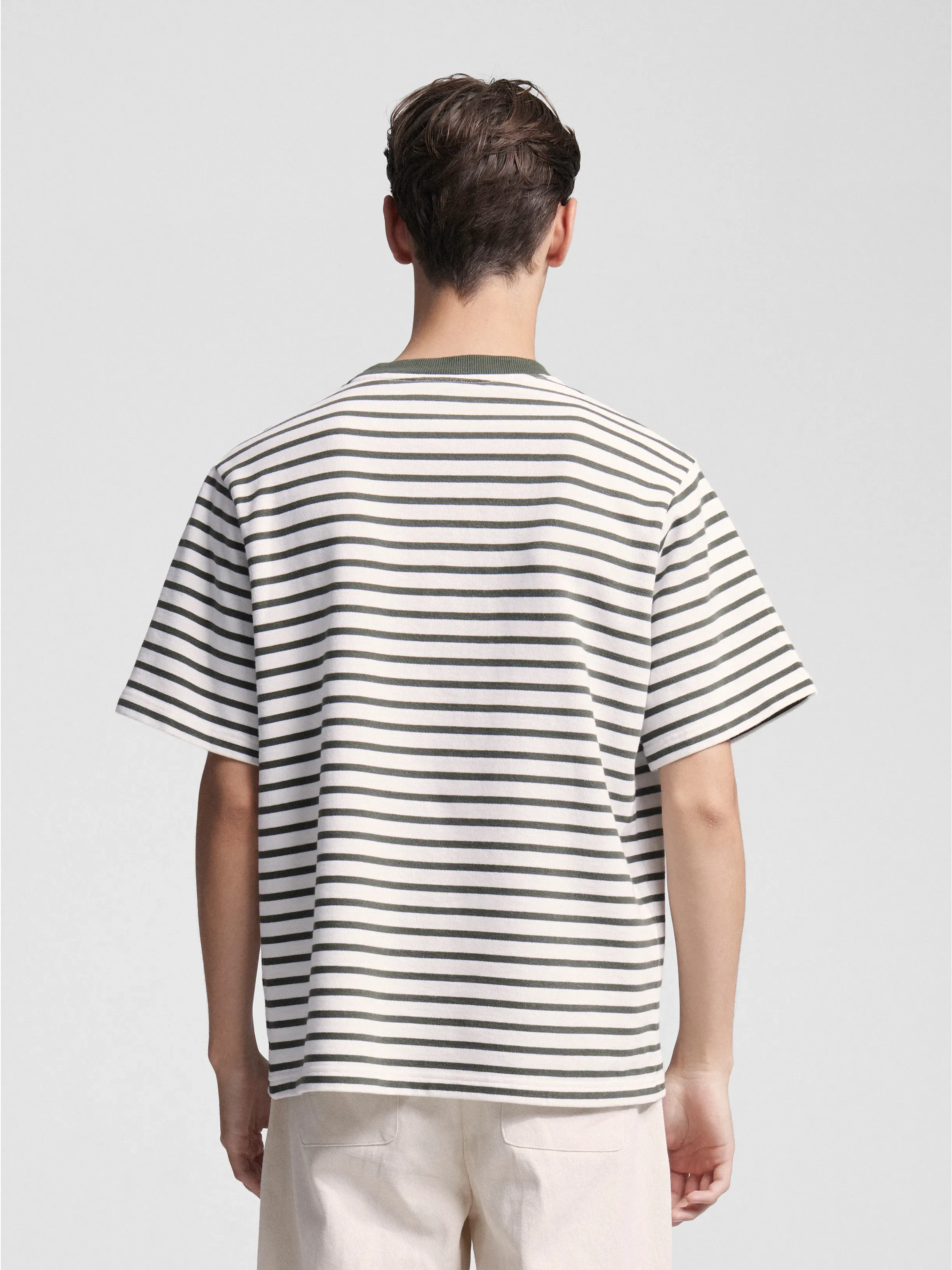 Varsity Striped T-shirt - Olive Green sold by Bram's Fruit product image thumbnail 3