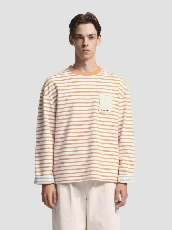 Varsity Striped Longsleeve - Orange made by Bram's Fruit