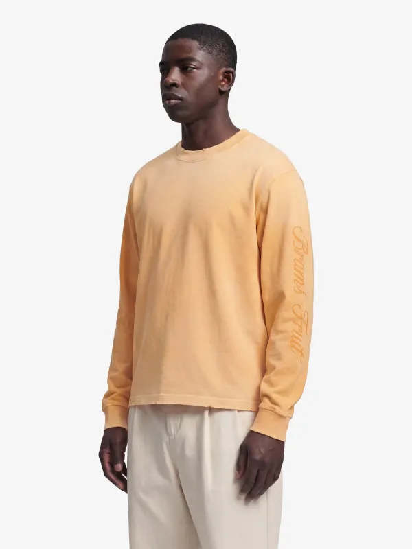Distressed Script Logo Longsleeve - Orange made by Bram's Fruit