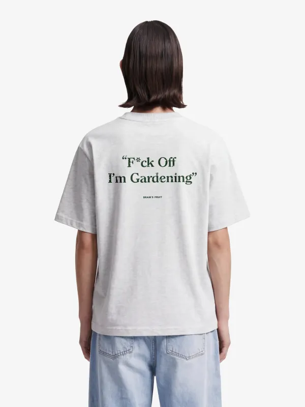 Distressed “F*ck Off I'm Gardening” T-shirt - Grey Melange made by Bram's Fruit
