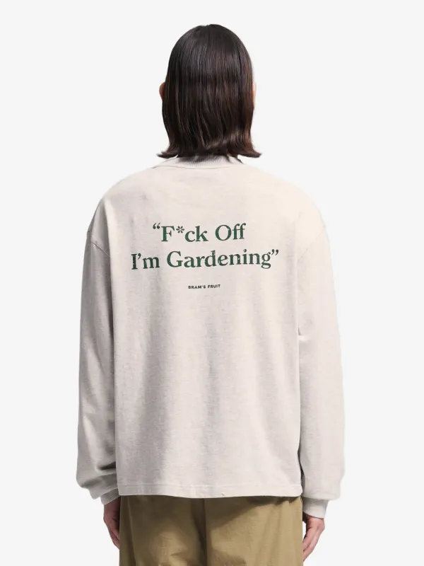 Distressed “F*ck Off I'm Gardening” Longsleeve - Grey Melange made by Bram's Fruit