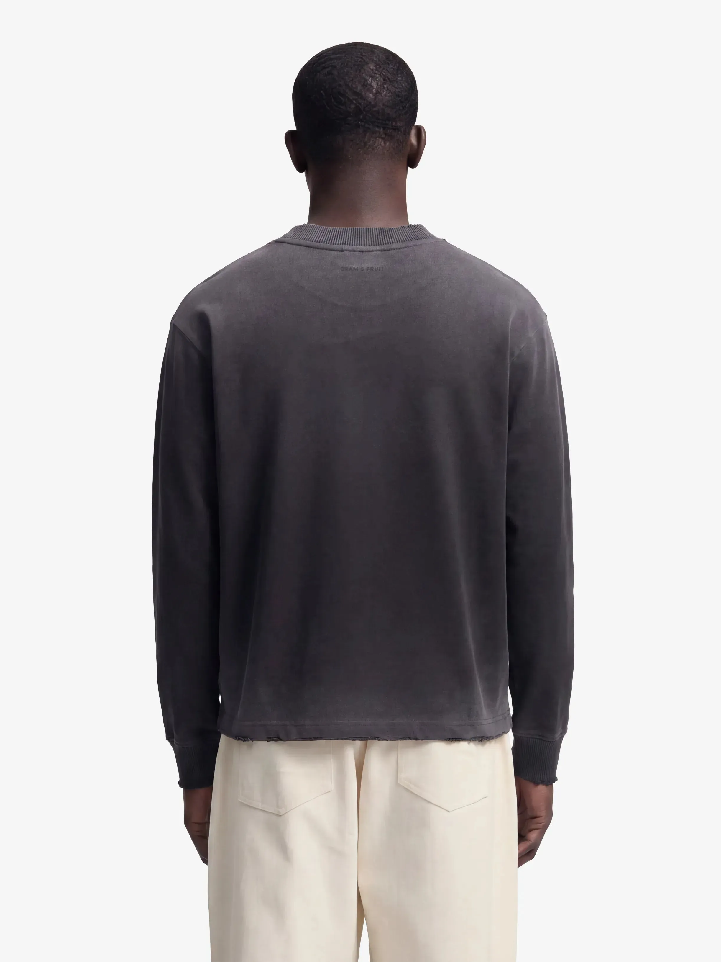 Distressed Script Logo Longsleeve - Shadow Black sold by Bram's Fruit product image thumbnail 3