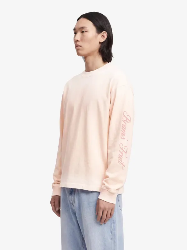 Distressed Script Logo Longsleeve - Strawberry Milkshake Pink made by Bram's Fruit