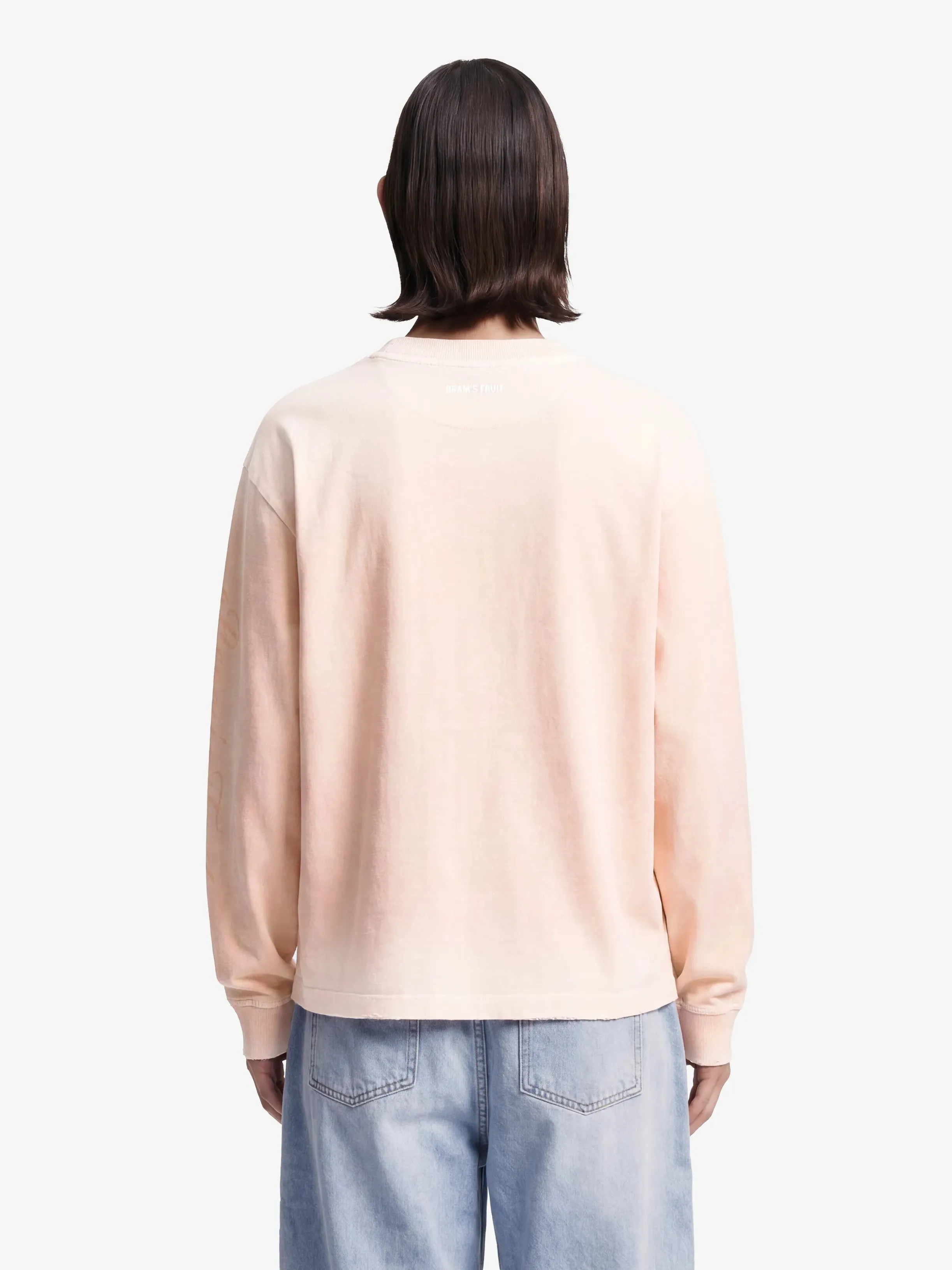 Distressed Script Logo Longsleeve - Strawberry Milkshake Pink sold by Bram's Fruit product image thumbnail 3