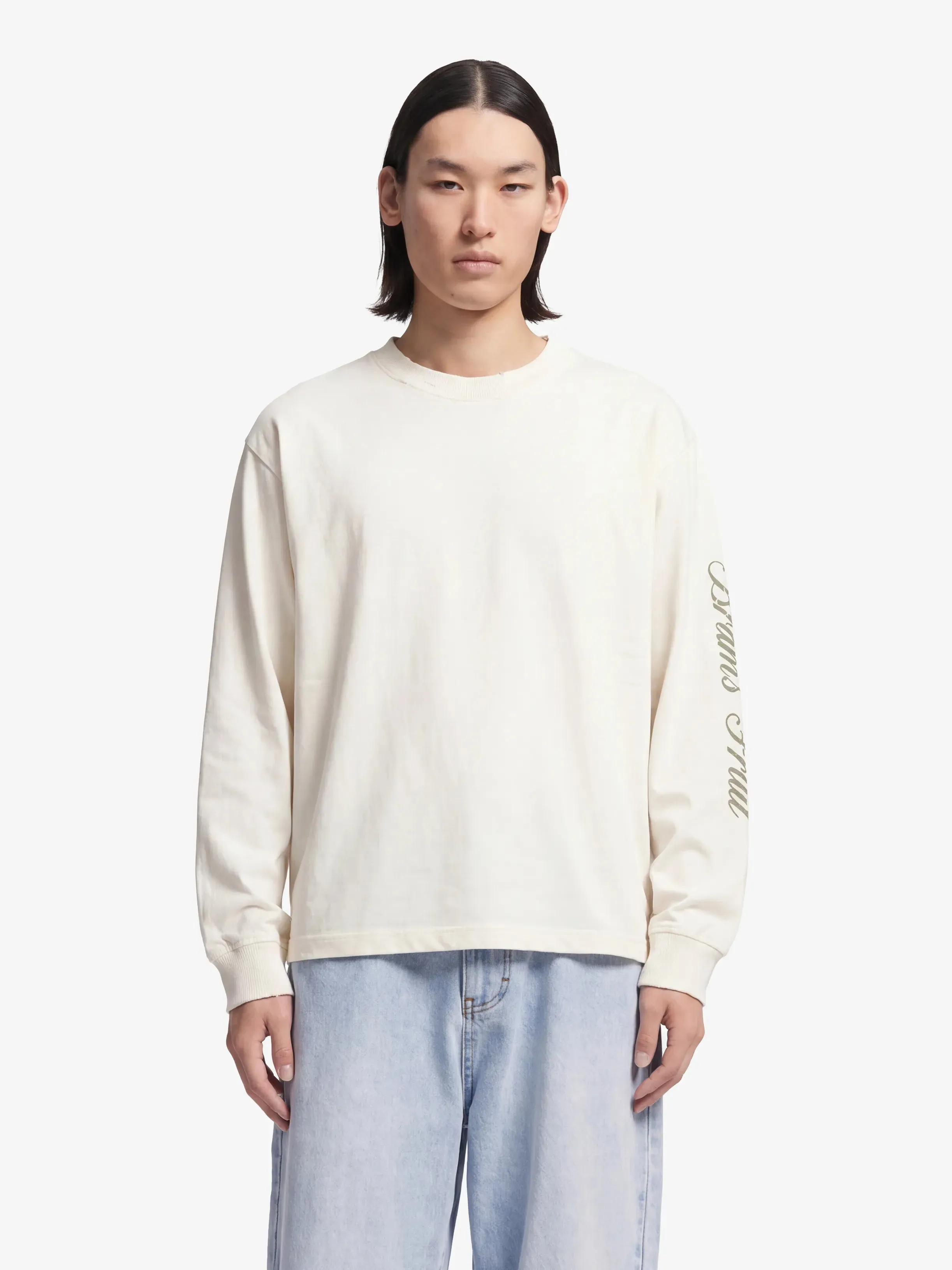 Distressed Script Logo Longsleeve - Off White sold by Bram's Fruit product image thumbnail 2