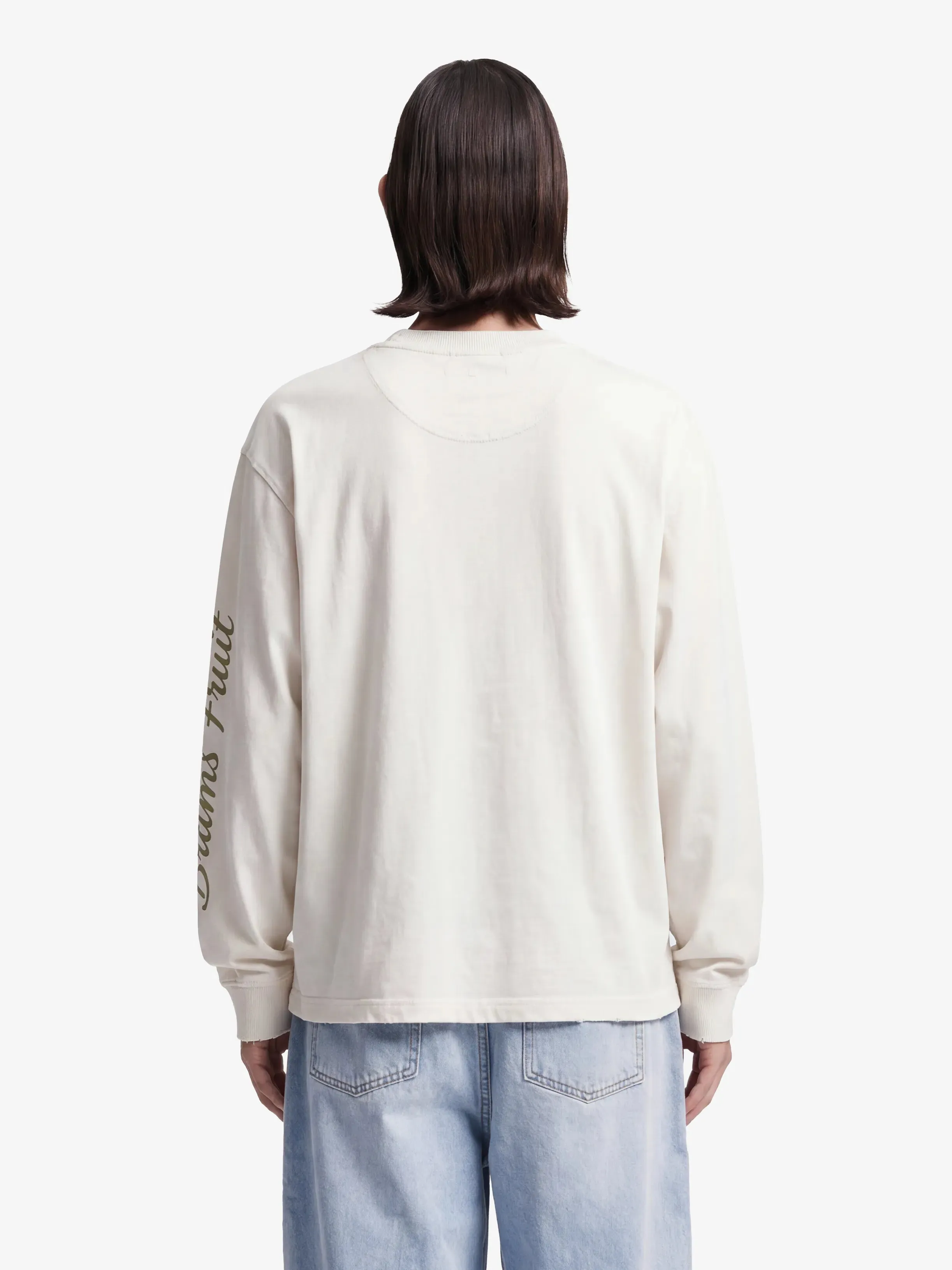 Distressed Script Logo Longsleeve - Off White sold by Bram's Fruit product image thumbnail 3