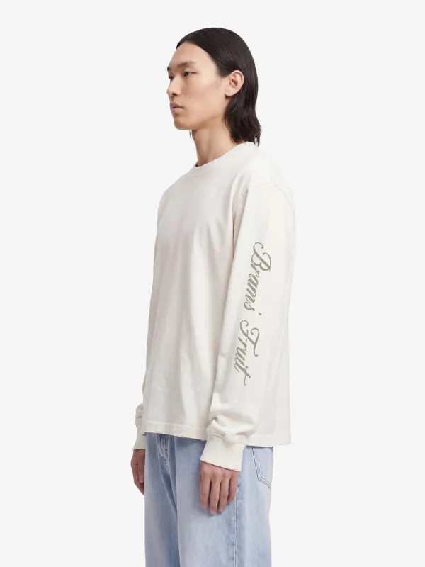 Distressed Script Logo Longsleeve - Off White made by Bram's Fruit