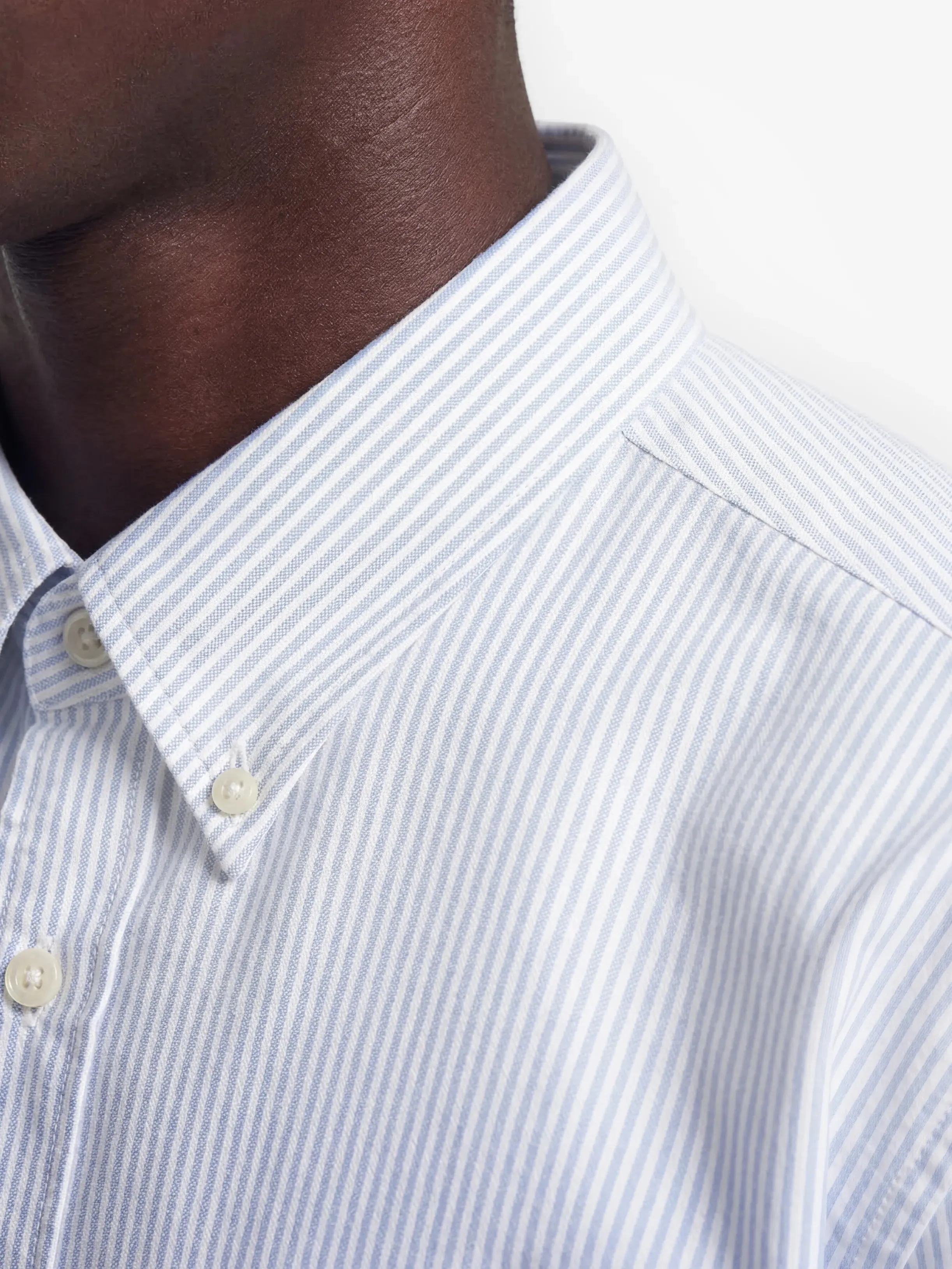 Distressed Oxford Shirt Longsleeve - Light Blue sold by Bram's Fruit product image thumbnail 4