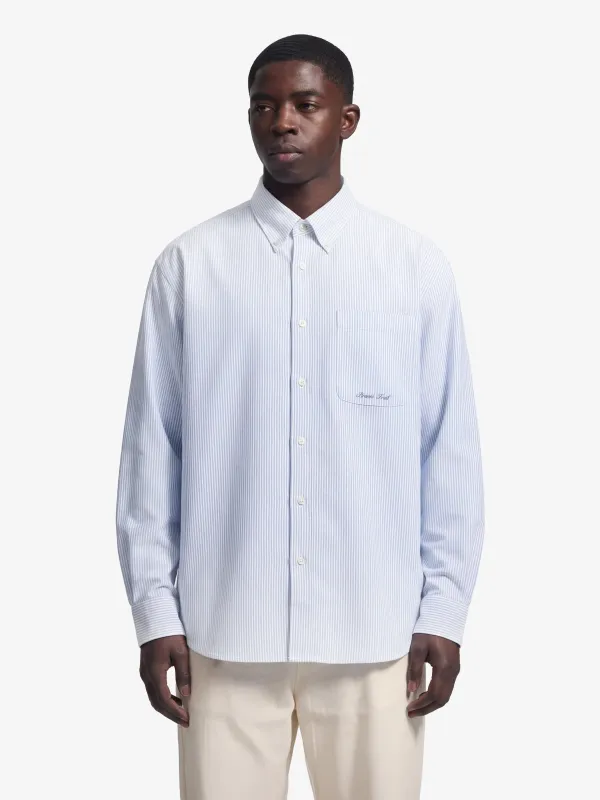 Distressed Oxford Shirt Longsleeve - Light Blue made by Bram's Fruit
