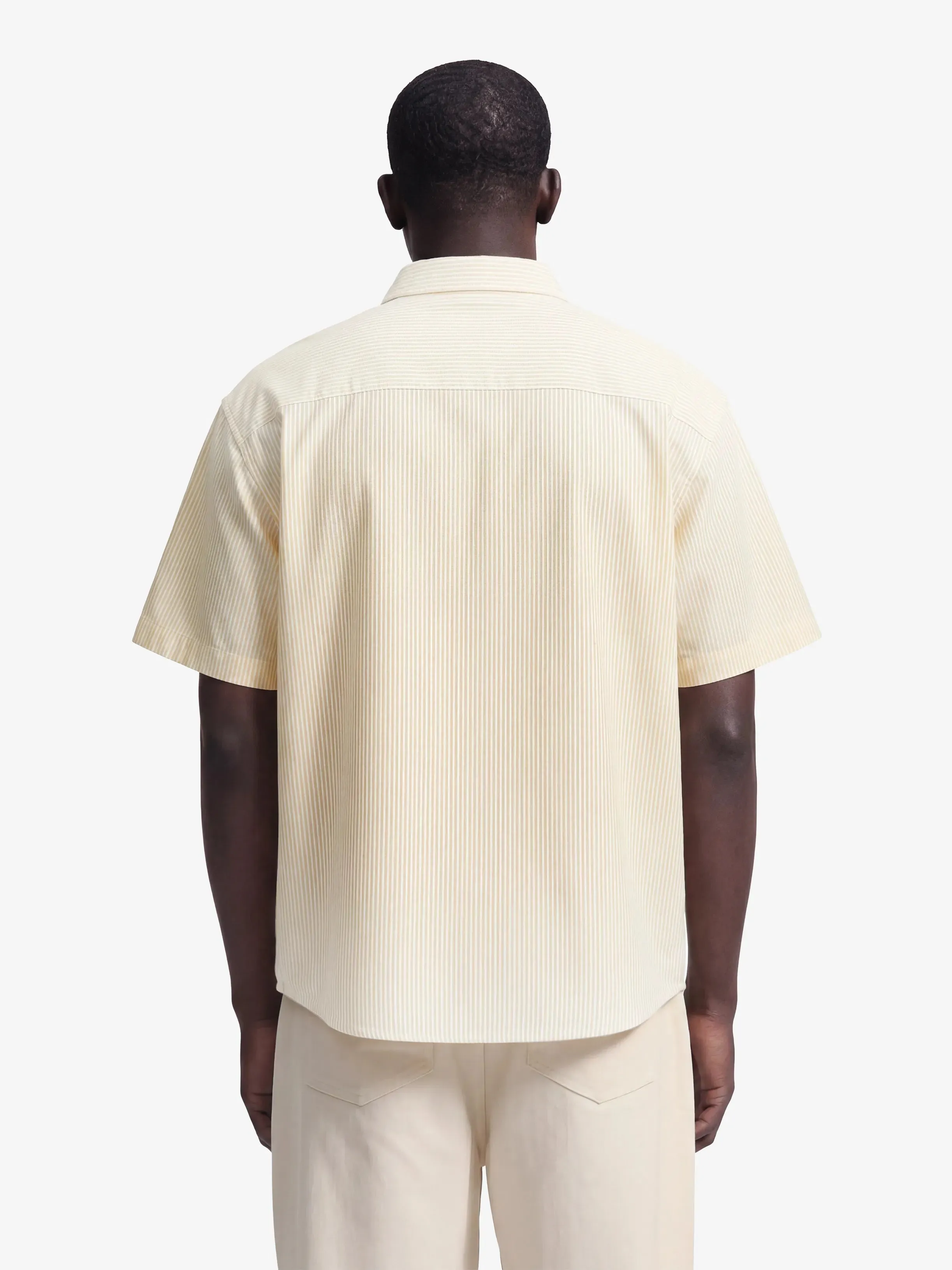 Distressed Oxford Shirt Shortsleeve - Yellow sold by Bram's Fruit product image thumbnail 2