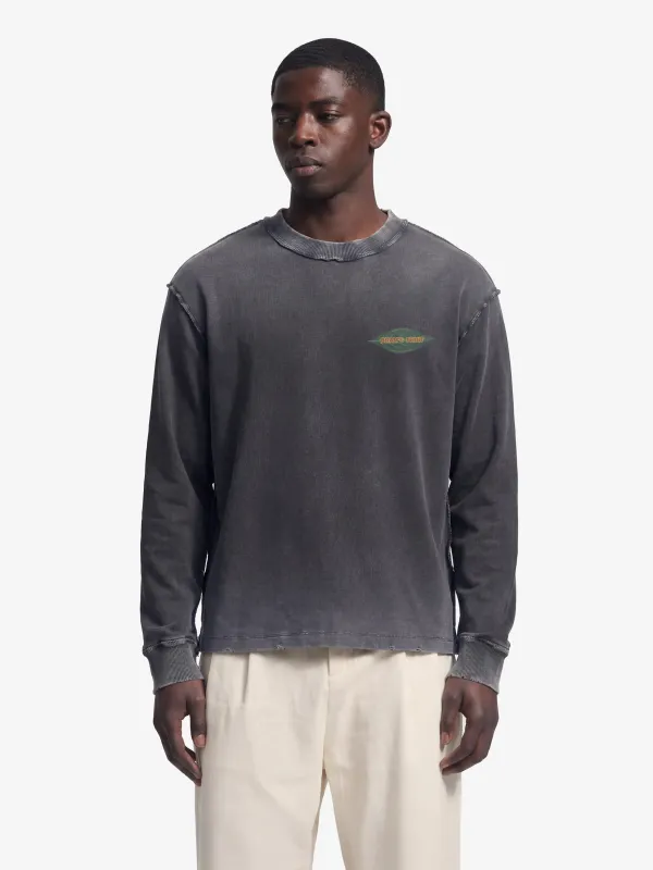 Distressed Leaf Longsleeve - Shadow Black made by Bram's Fruit