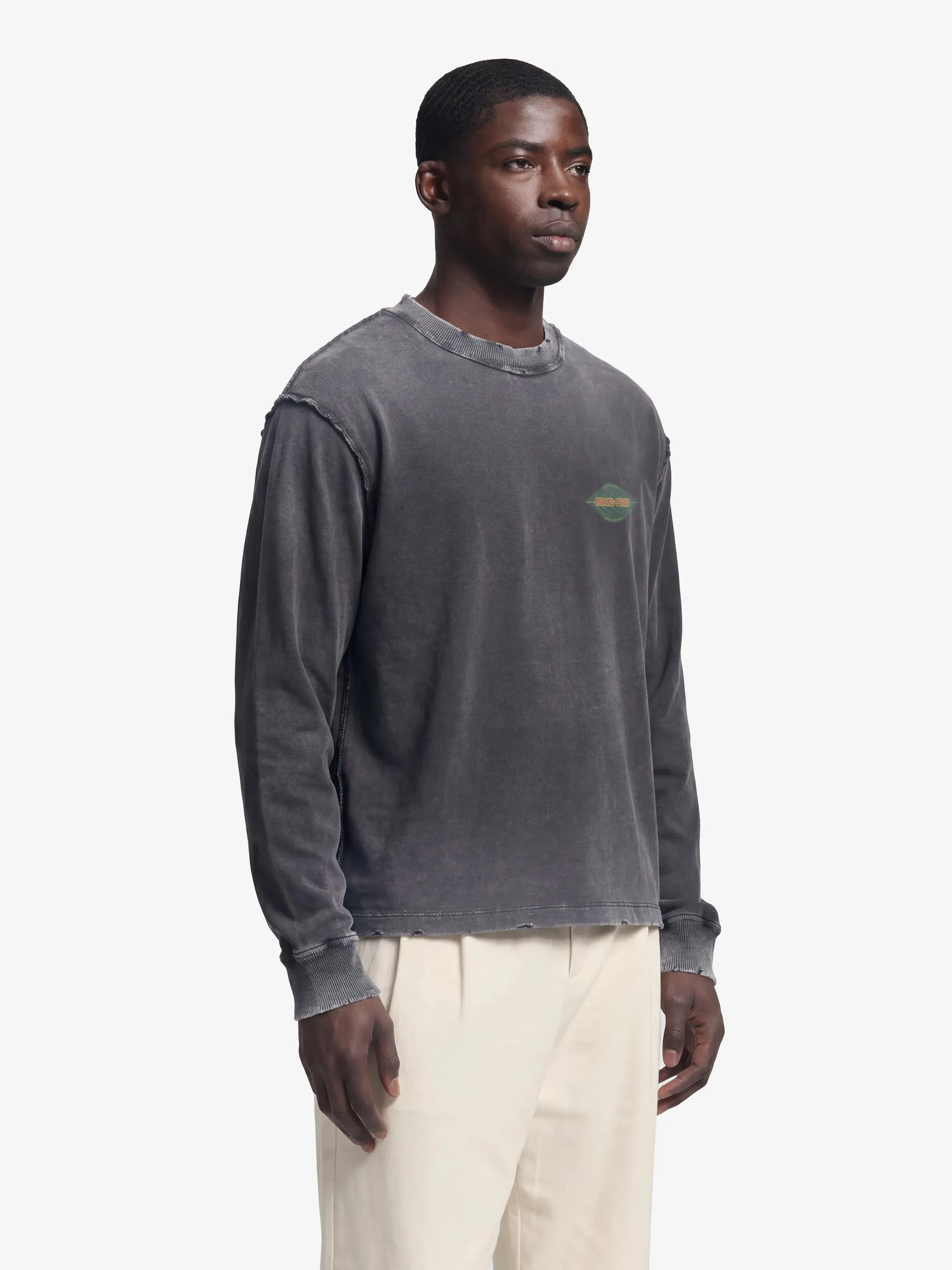 Distressed Leaf Longsleeve - Shadow Black sold by Bram's Fruit product image thumbnail 2