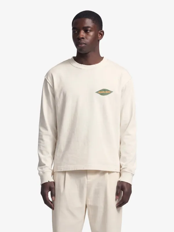 Distressed Leaf Longsleeve - Off White made by Bram's Fruit
