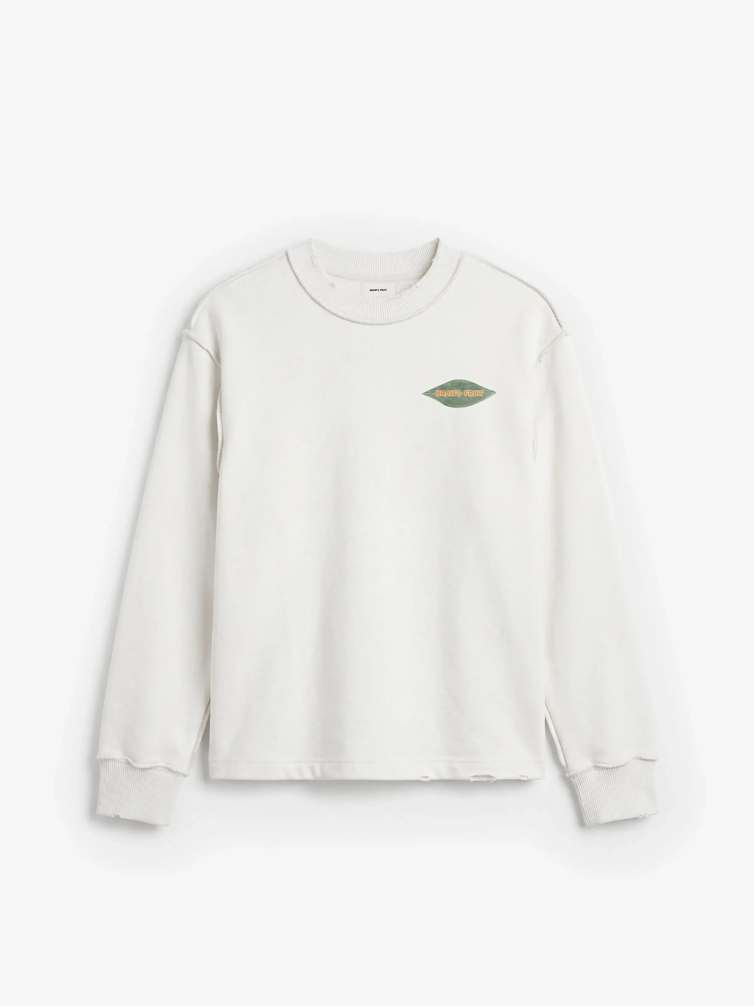 Distressed Leaf Longsleeve - Off White sold by Bram's Fruit product image thumbnail 5