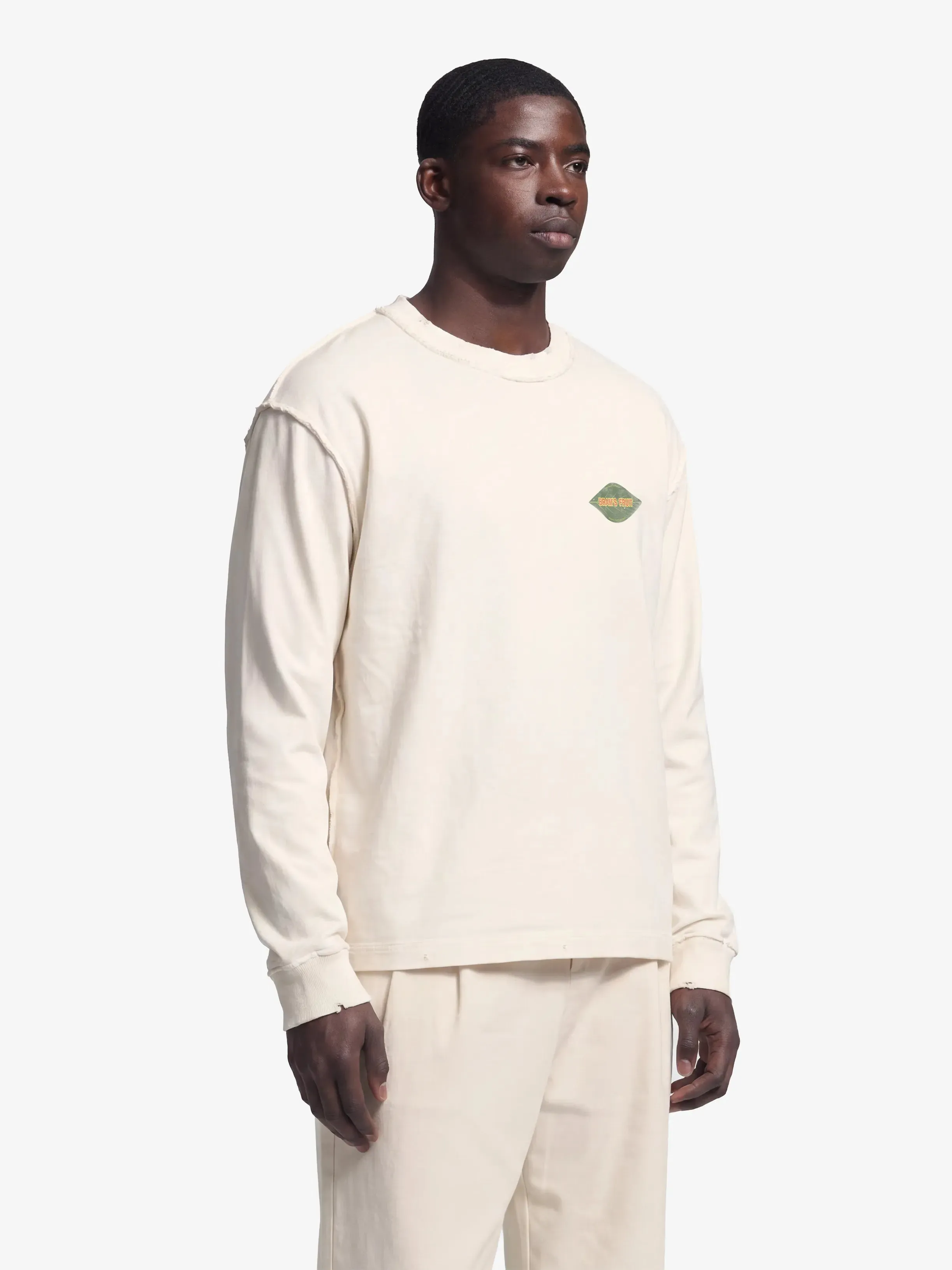 Distressed Leaf Longsleeve - Off White sold by Bram's Fruit product image thumbnail 2