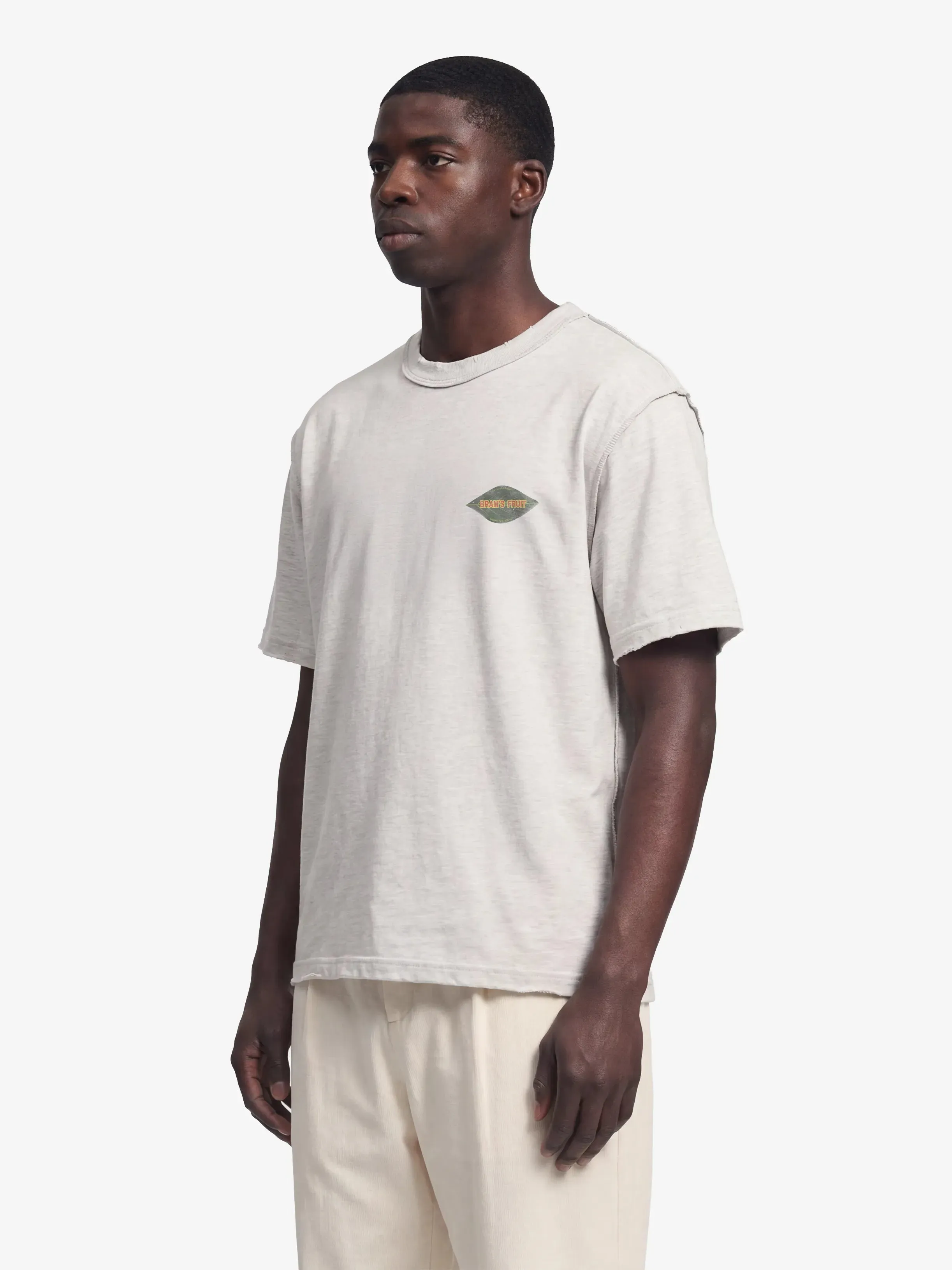 Distressed Leaf T-shirt - Grey Melange sold by Bram's Fruit product image thumbnail 3
