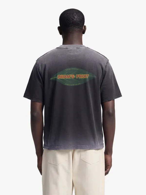 Distressed Leaf T-shirt - Shadow Black made by Bram's Fruit