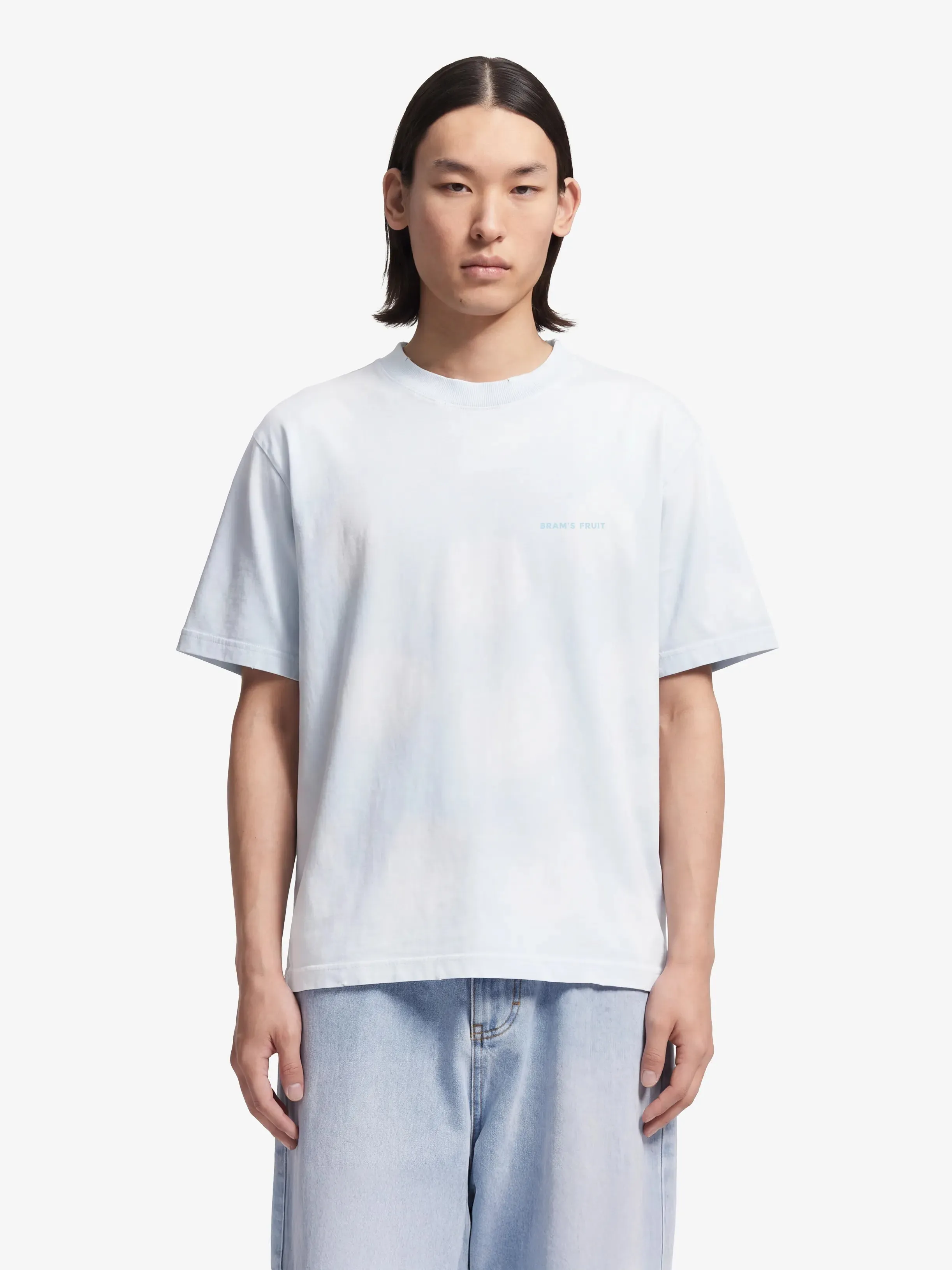 Distressed Big Lemon Outline T-shirt - Blueberry Blue sold by Bram's Fruit product image thumbnail 2