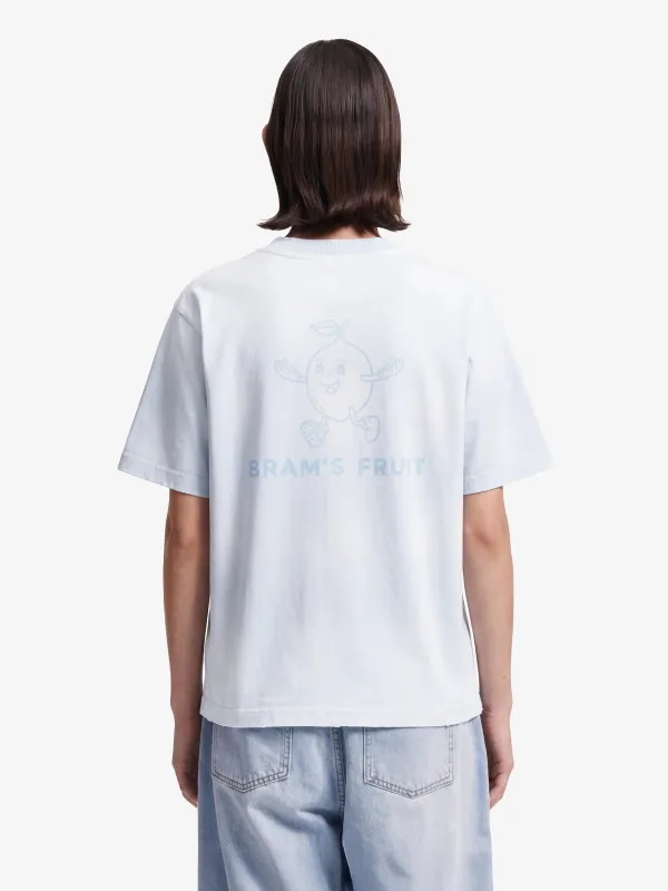 Distressed Big Lemon Outline T-shirt - Blueberry Blue made by Bram's Fruit