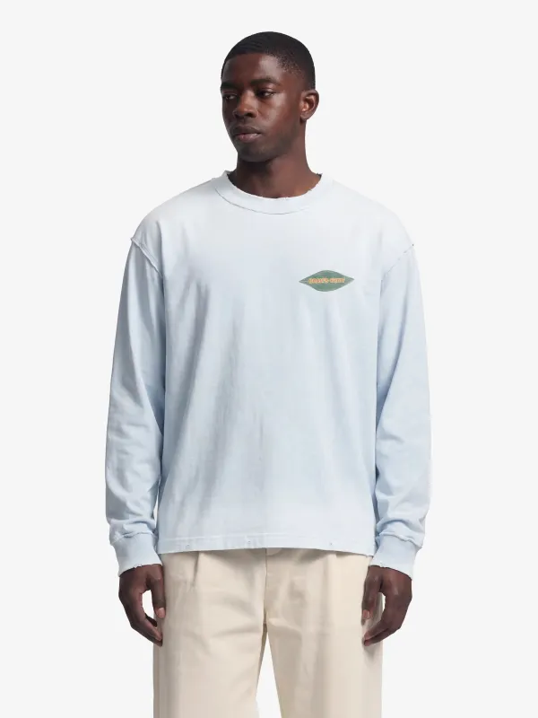 Distressed Leaf Longsleeve - Blueberry Blue made by Bram's Fruit