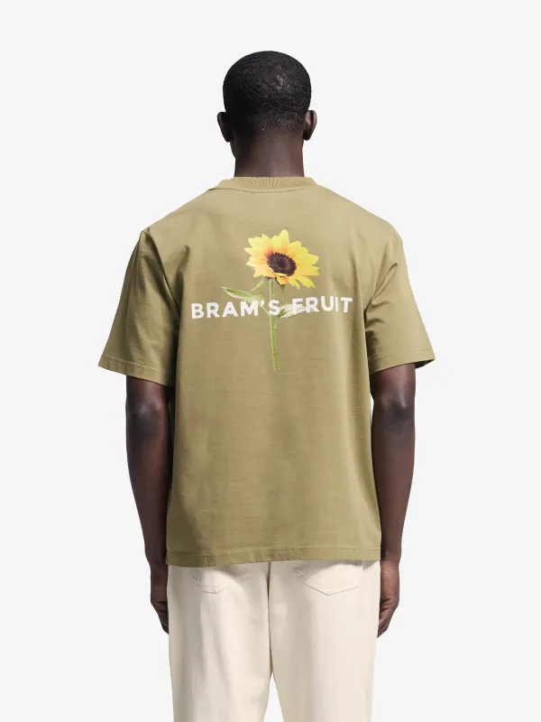 Sunflower T-shirt - Olive Green made by Bram's Fruit