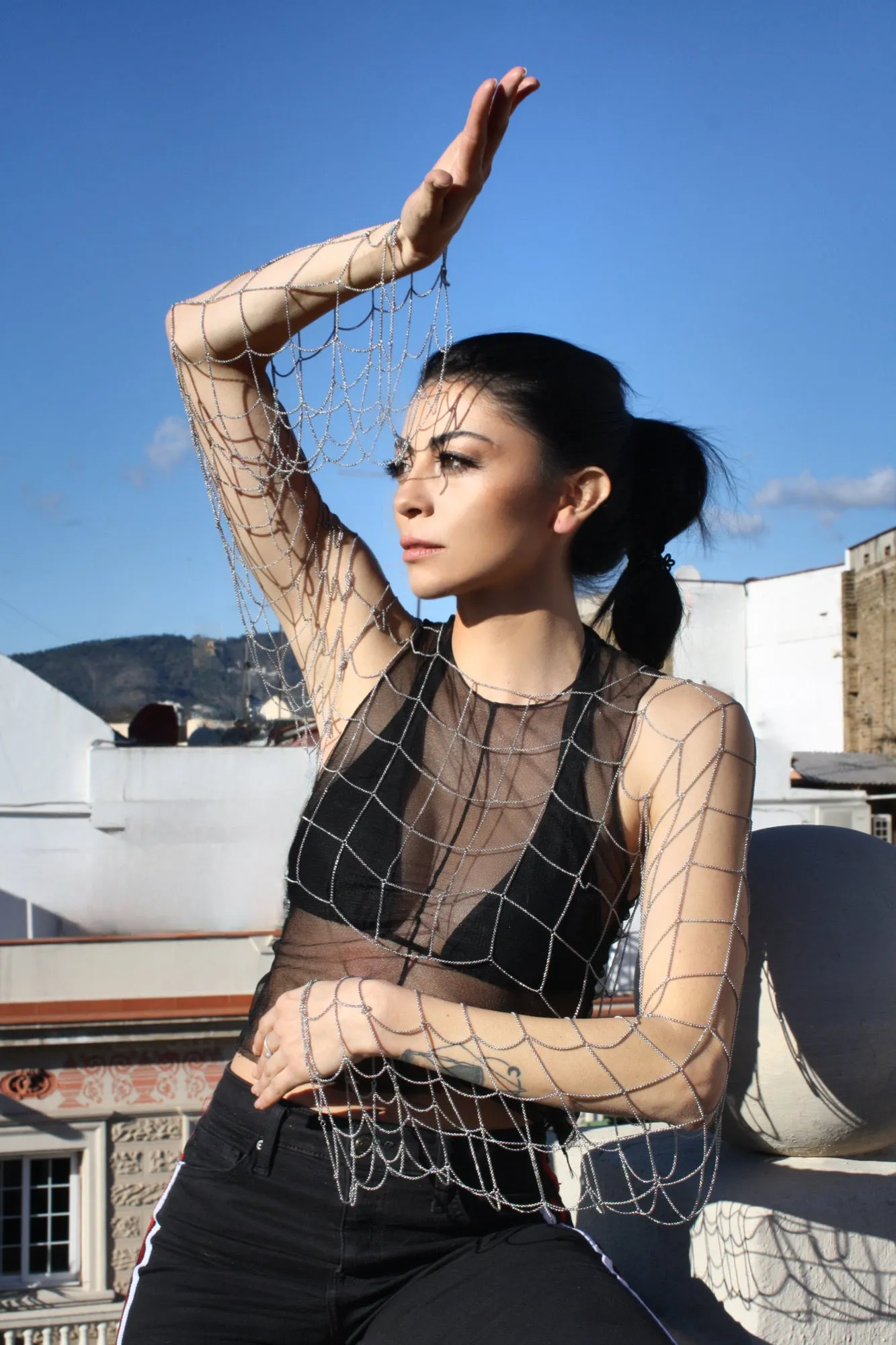 Caged Chain Sleeve Top sold by MHART product image thumbnail 3